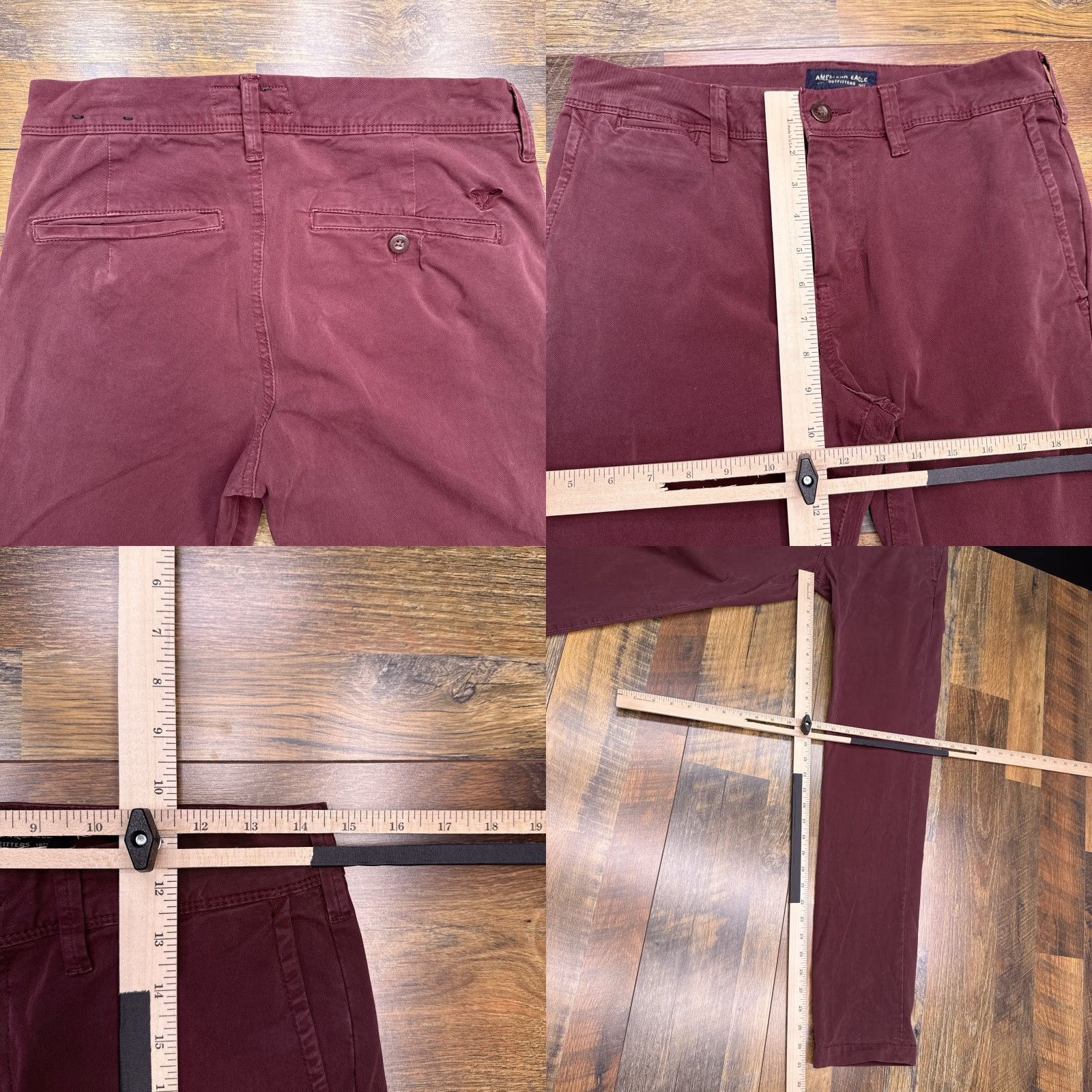 American Eagle Outfitters American Eagle 360 Extreme Flex Slim Pants Mens 28x30 Burgundy Stretch Size US 28 / EU 44 - 8 Thumbnail