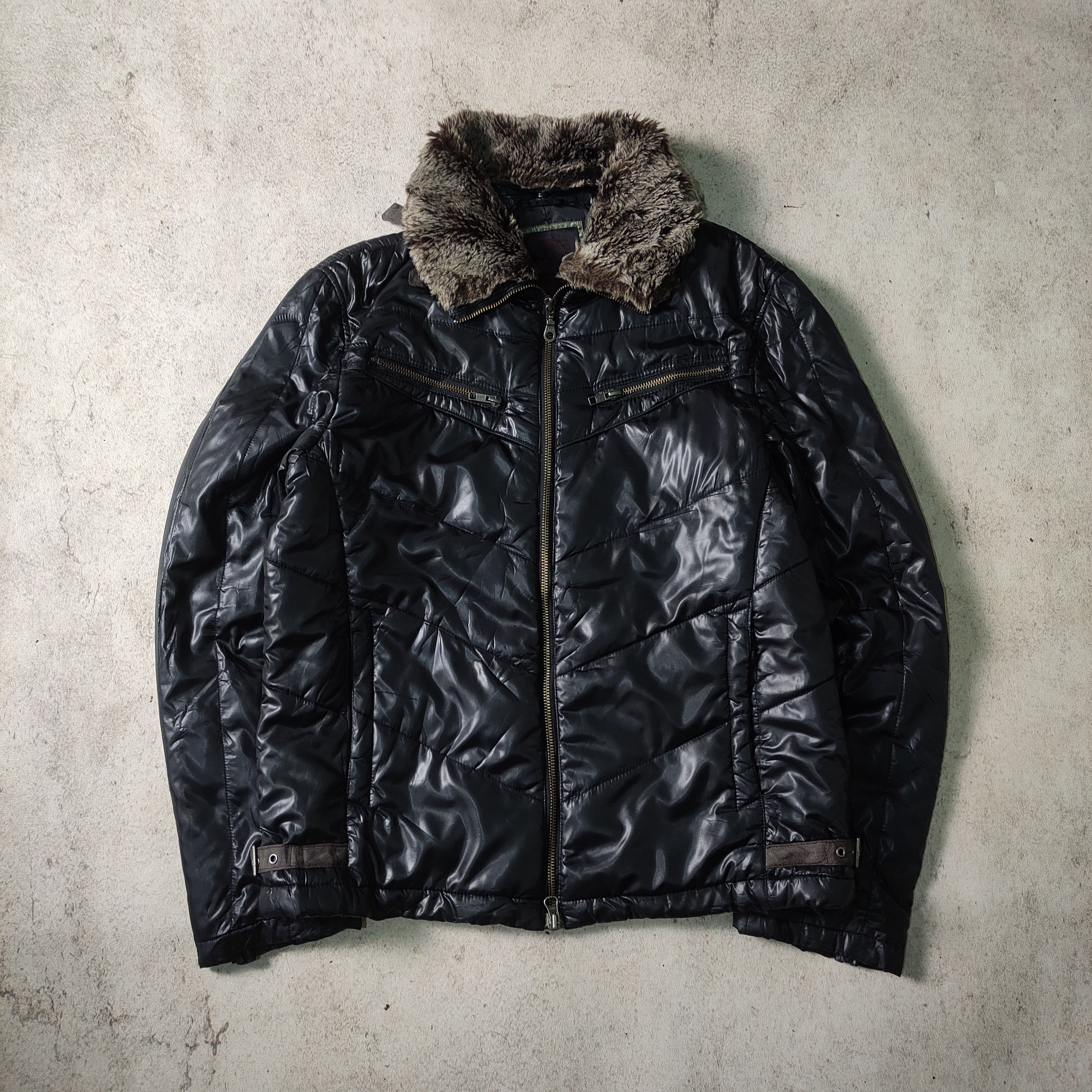 early 00s TORNADO MART Fur Cardigan M
