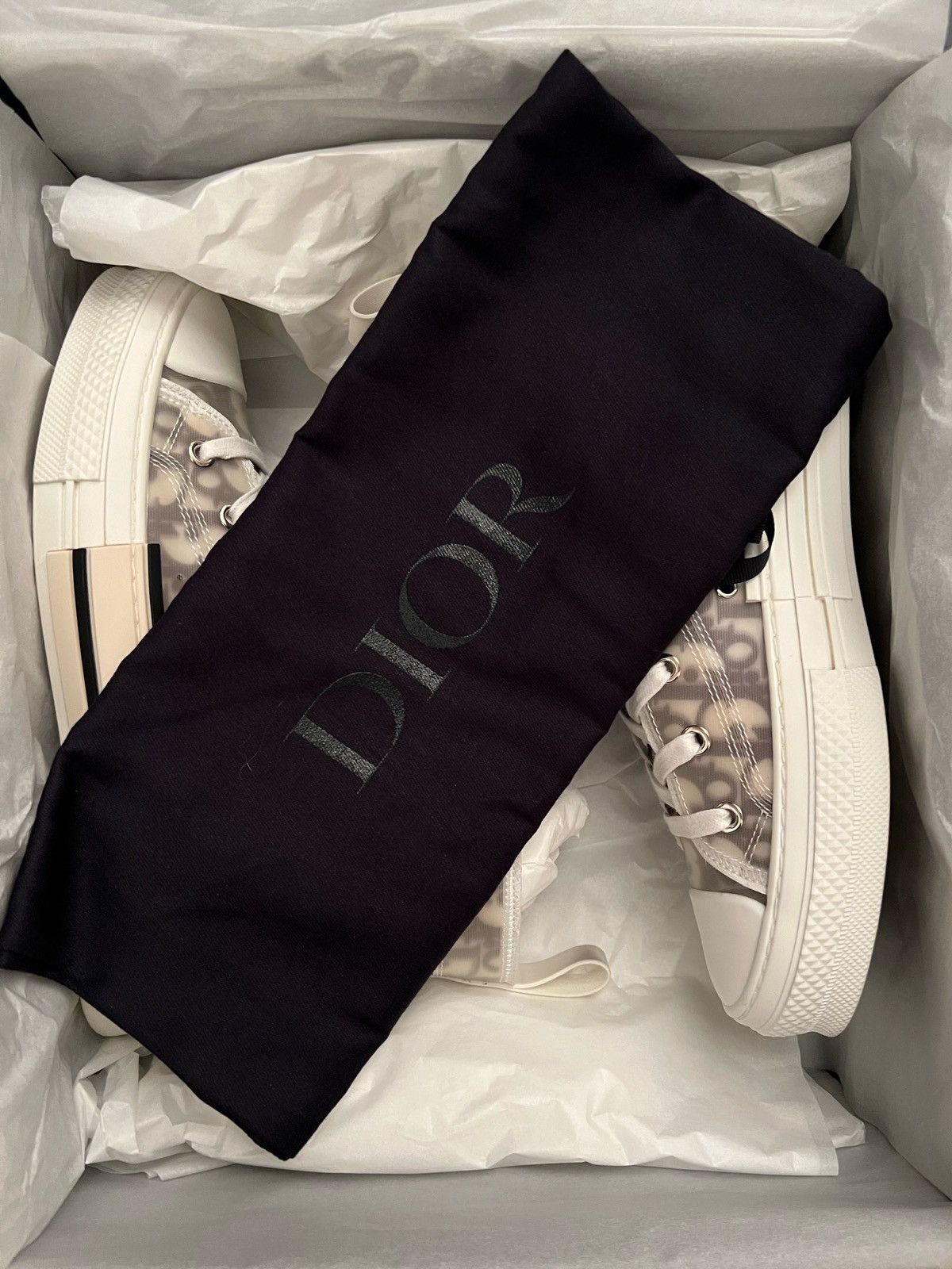 Dior 40 Dior OG B23 Oblique Black White High Top Logo Sneakers Size US 7 / EU 40 - 13 Thumbnail