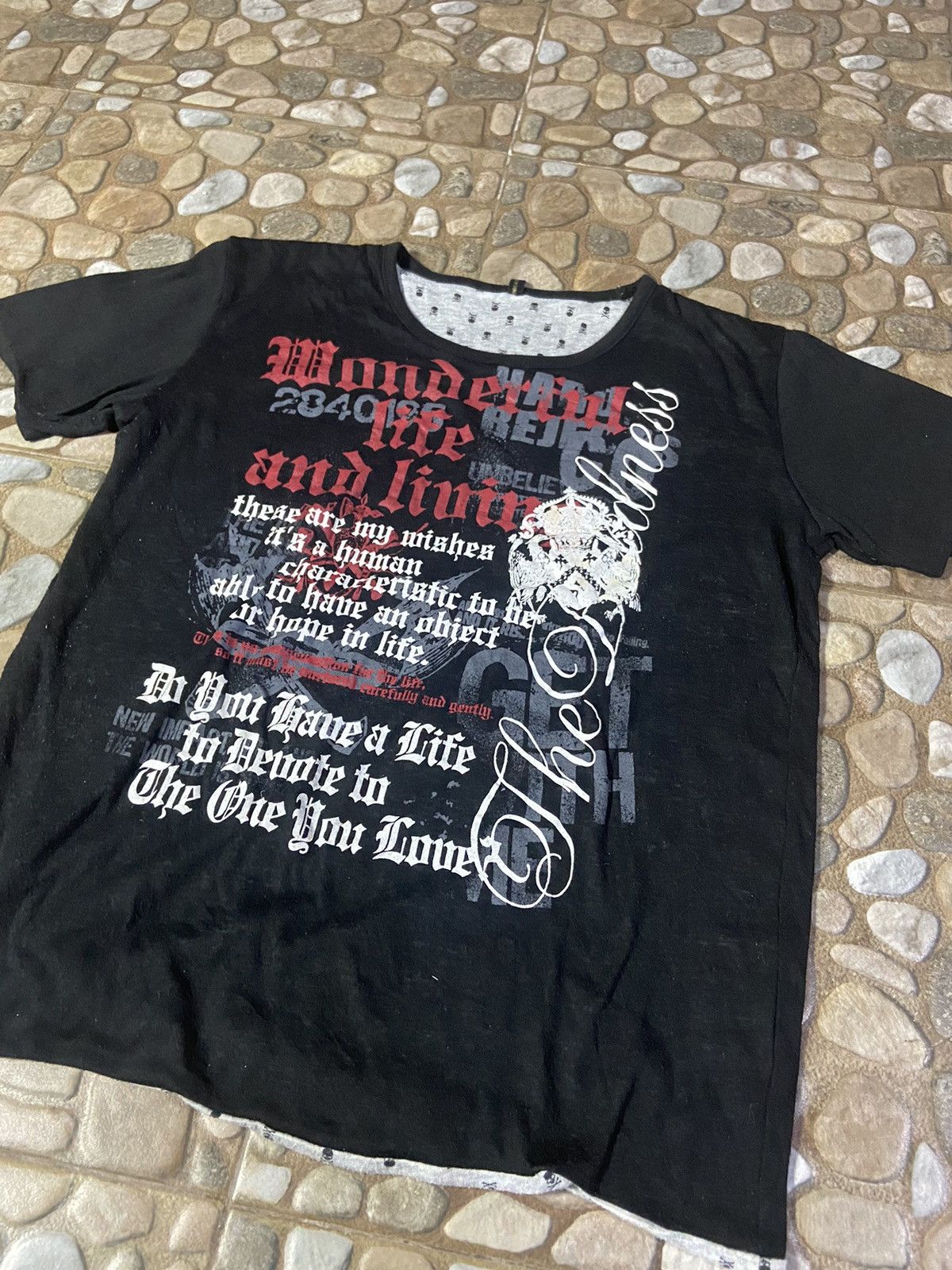 Hysteric Glamour VTG Y2K dangerous warning revesible t-shirt punk skulls Size US L / EU 52-54 / 3 - 4 Thumbnail