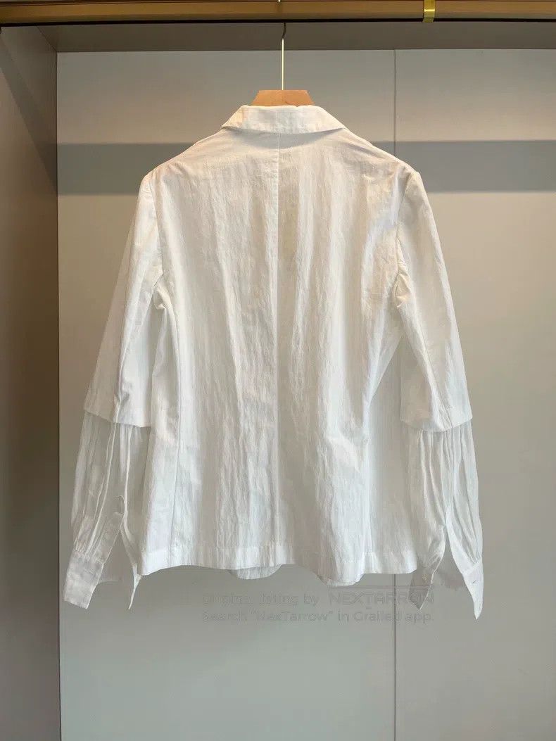 Brunello Cucinelli Brunello Cucinelli White Beaded Cotton Blazer Size M / US 6-8 / IT 42-44 - 2 Thumbnail