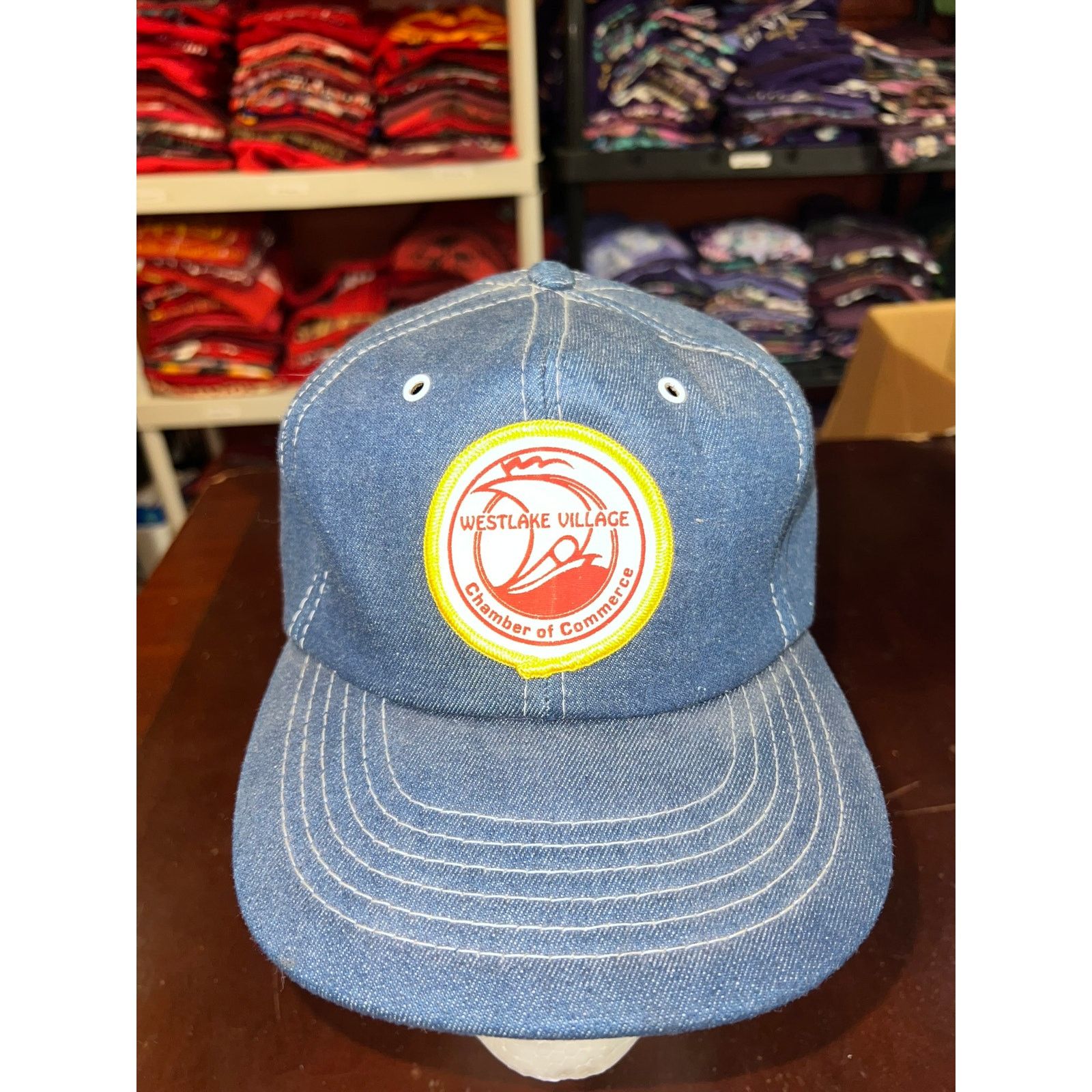 Vintage Vintage Westlake Village Hat Chamber Commerce Denim Cap VTG Size ONE SIZE - 2 Thumbnail