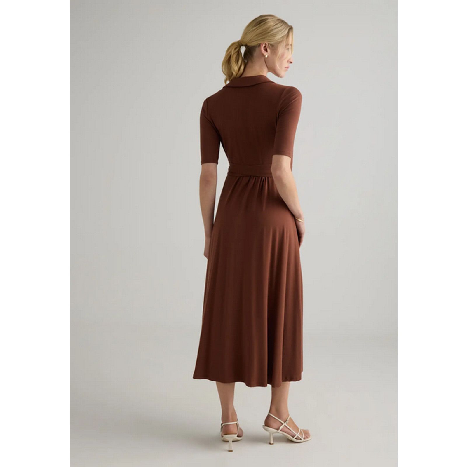Quince Copied - Quince Tencel Jersey Midi Wrap Dress Brown Size M Size M / US 6-8 / IT 42-44 - 5 Thumbnail