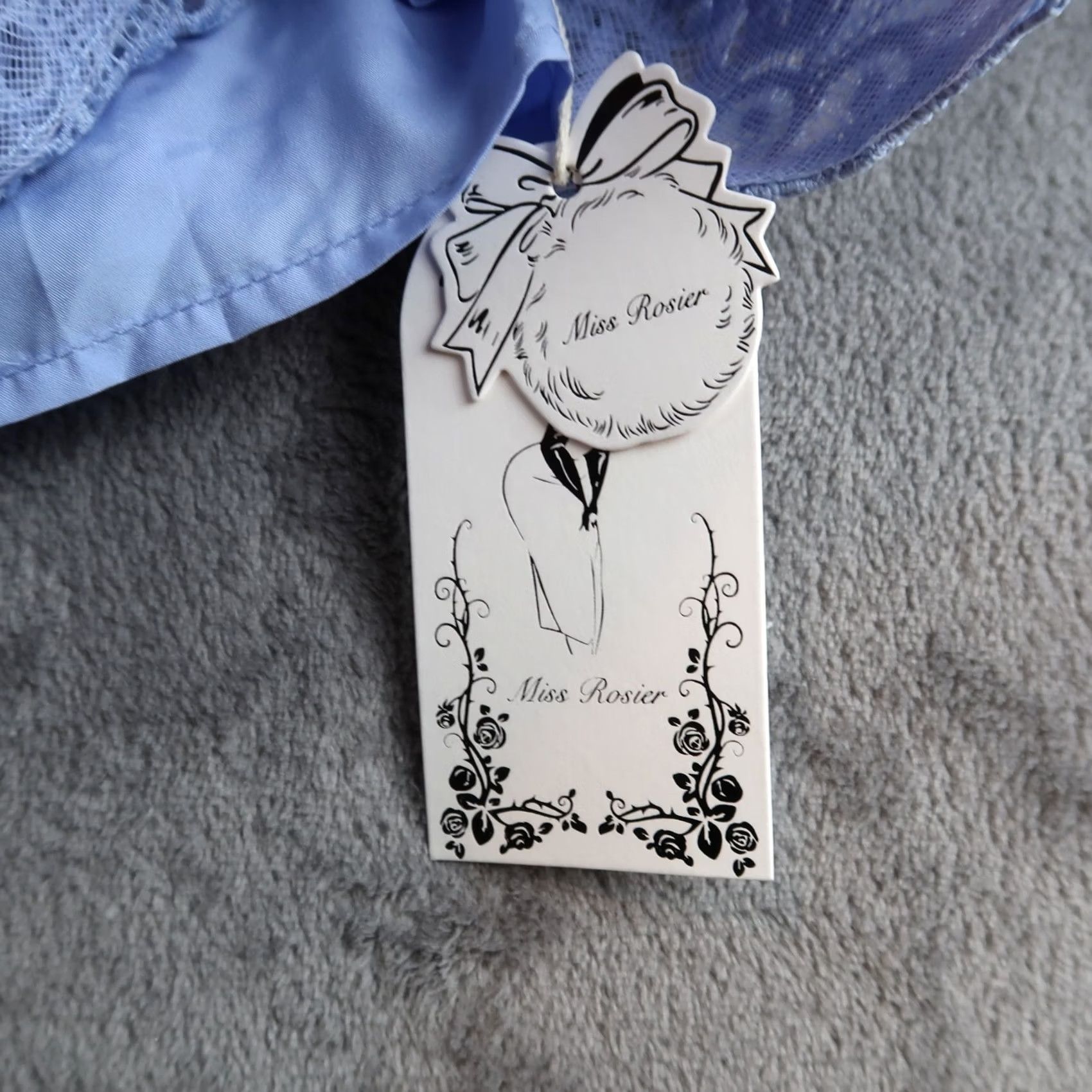 Vintage VINTAGE Gaëlle V-neck floral embroidered mini dress Size L Large Blue NWT MSRP 77 Size L / US 10 / IT 46 - 4 Thumbnail