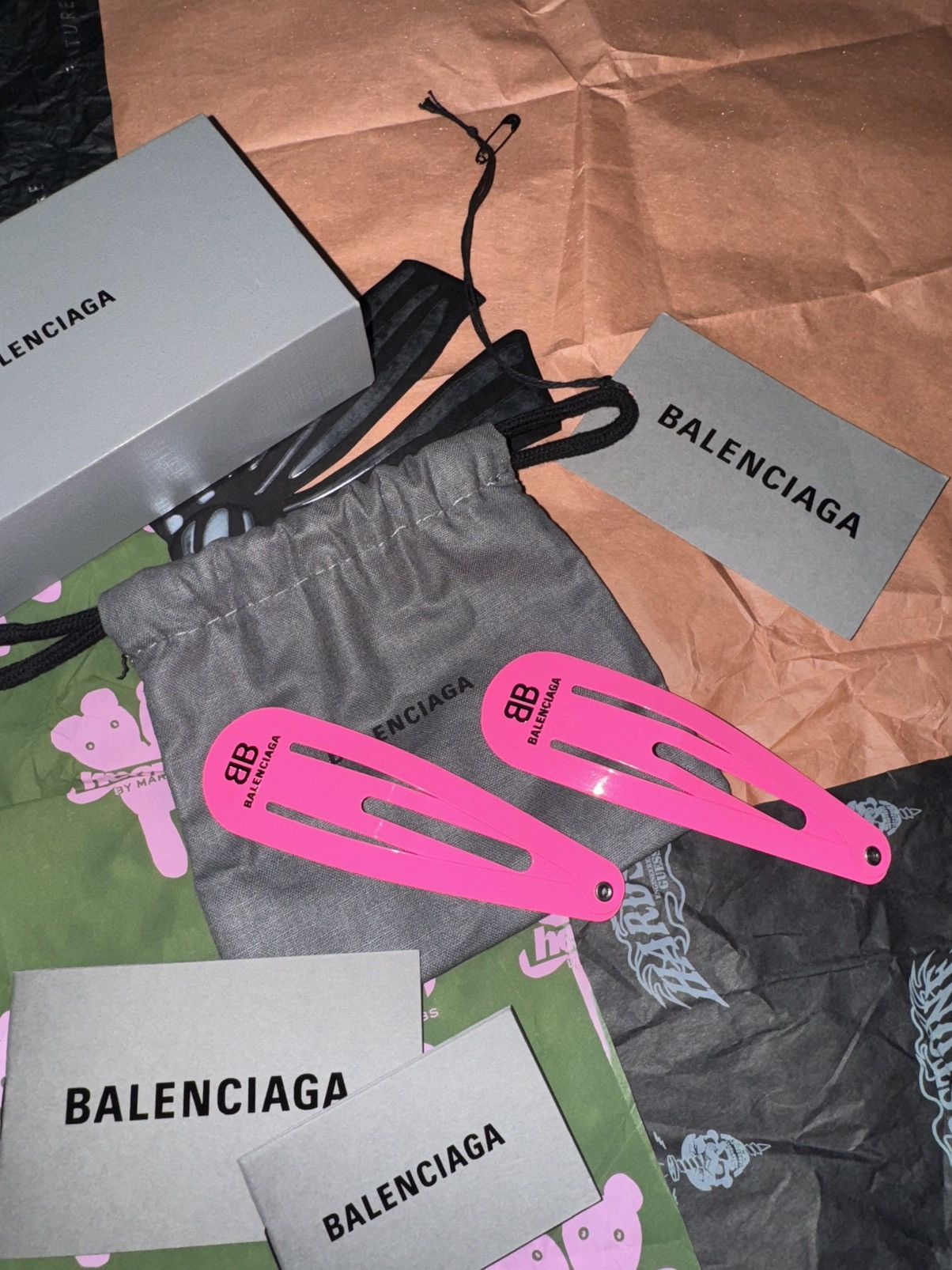Balenciaga Balenciaga HOLLI XXL SNAP CLIP SET IN FLUO PINK Size ONE SIZE - 2 Thumbnail