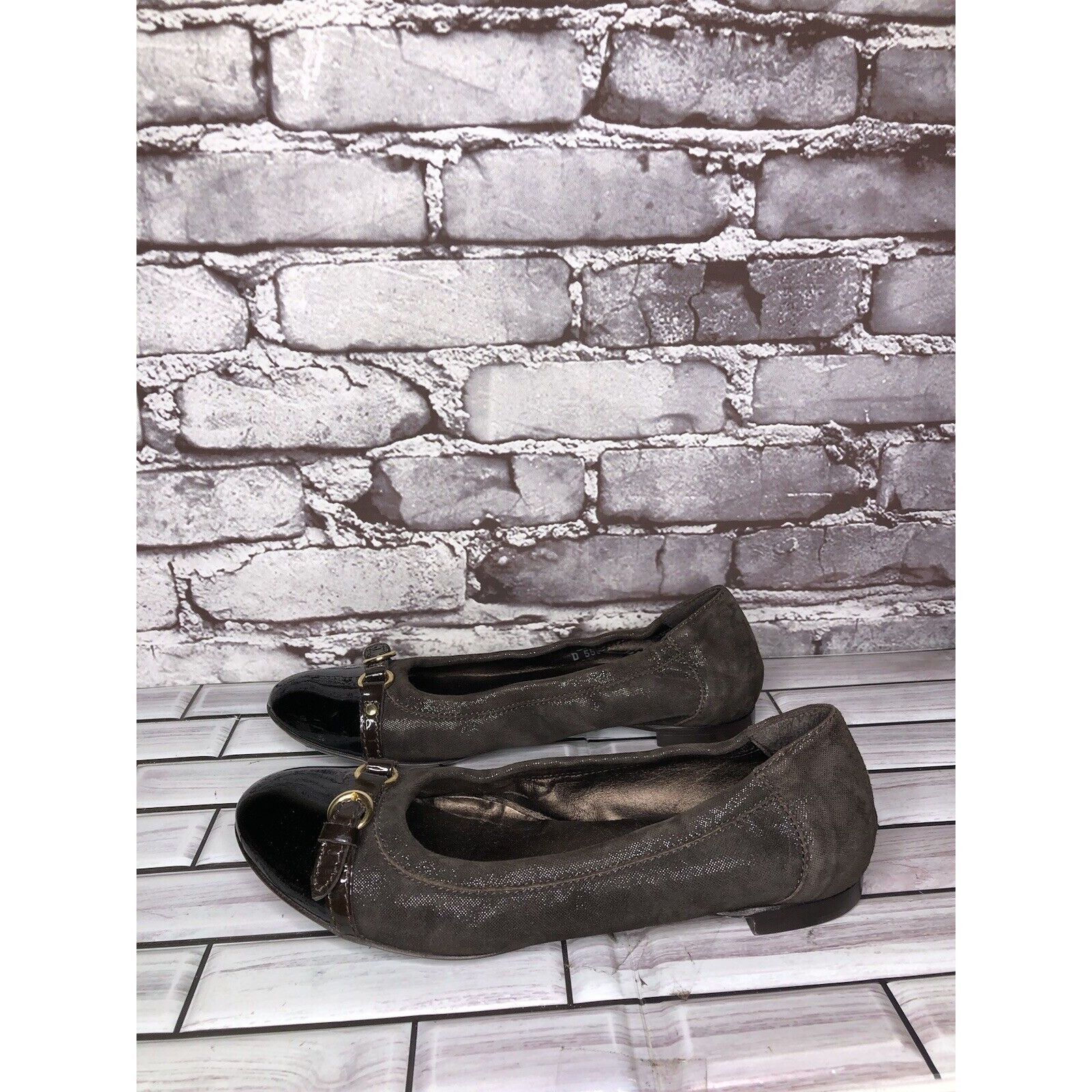 Other AGL Brown Suede Leather Cap Toe Strap Slip On Ballet Shoes W Size US 7.5 / IT 37.5 - 22 Thumbnail