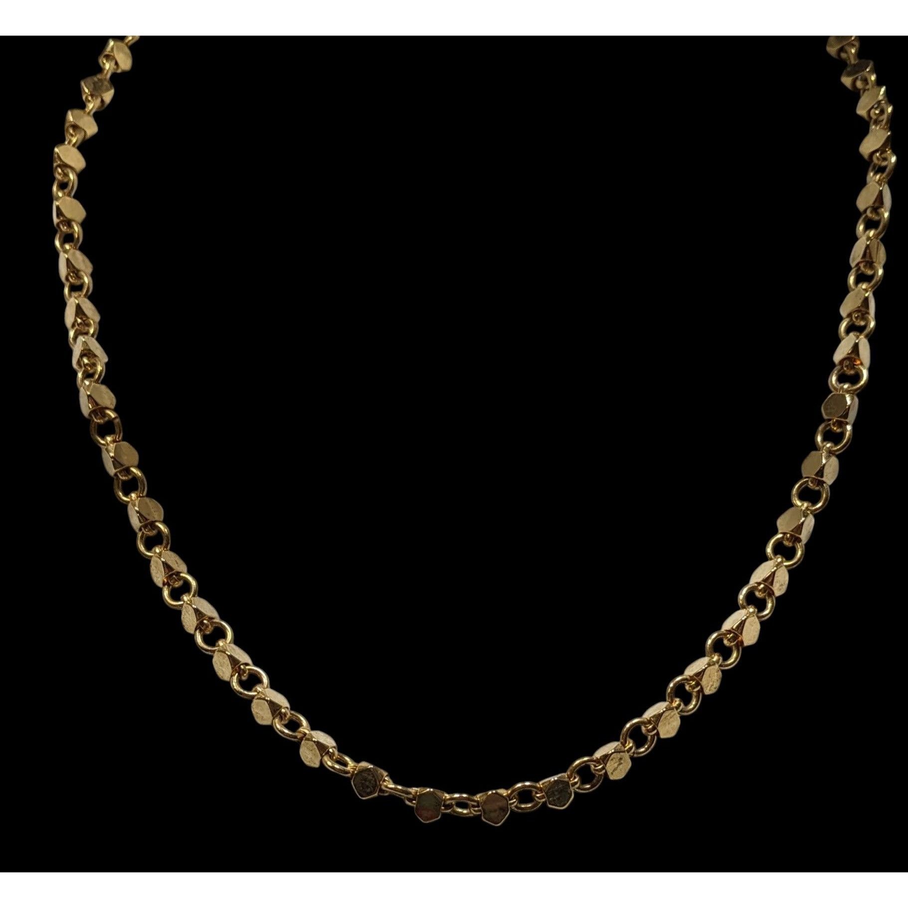 Other Vintage Geometric Hexagonal Beaded Gold Tone Chain Necklace Size ONE SIZE - 2 Thumbnail