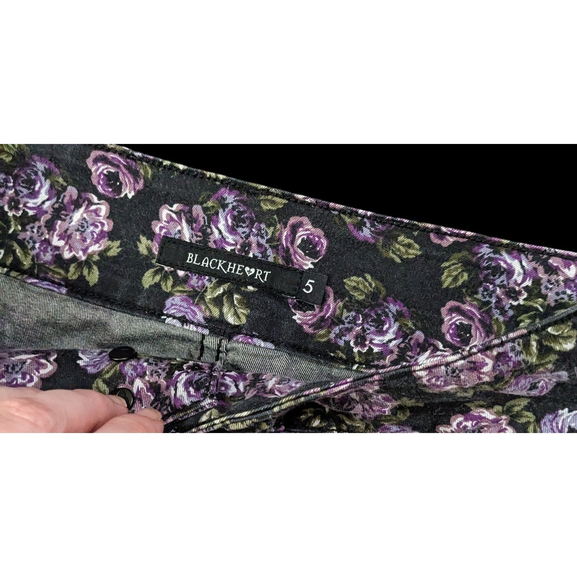 Other Vintage Rose Print Super Skinny Jeans by Blackheart Size 30" / US 8 / IT 44 - 3 Thumbnail