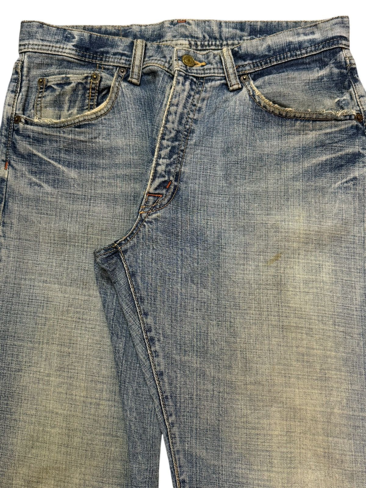 Edwin Vintage 90s Japanese Brand Light Faded Wash Wide Leg Loose Size US 31 - 3 Thumbnail