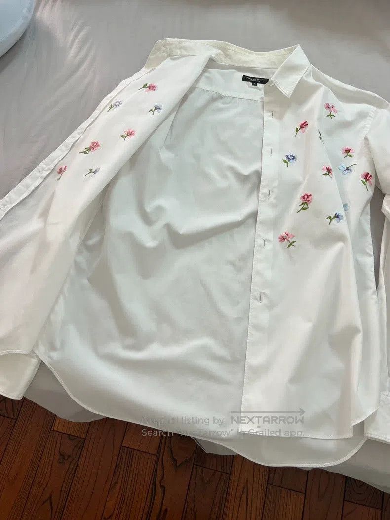 Comme des Garcons Comme Des Garcons Embroidered Flower Shirt Size S / US 4 / IT 40 - 3 Thumbnail
