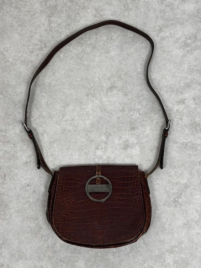 AW2011 Armani Brown Crocodile Effect Leather Shoulder Bag