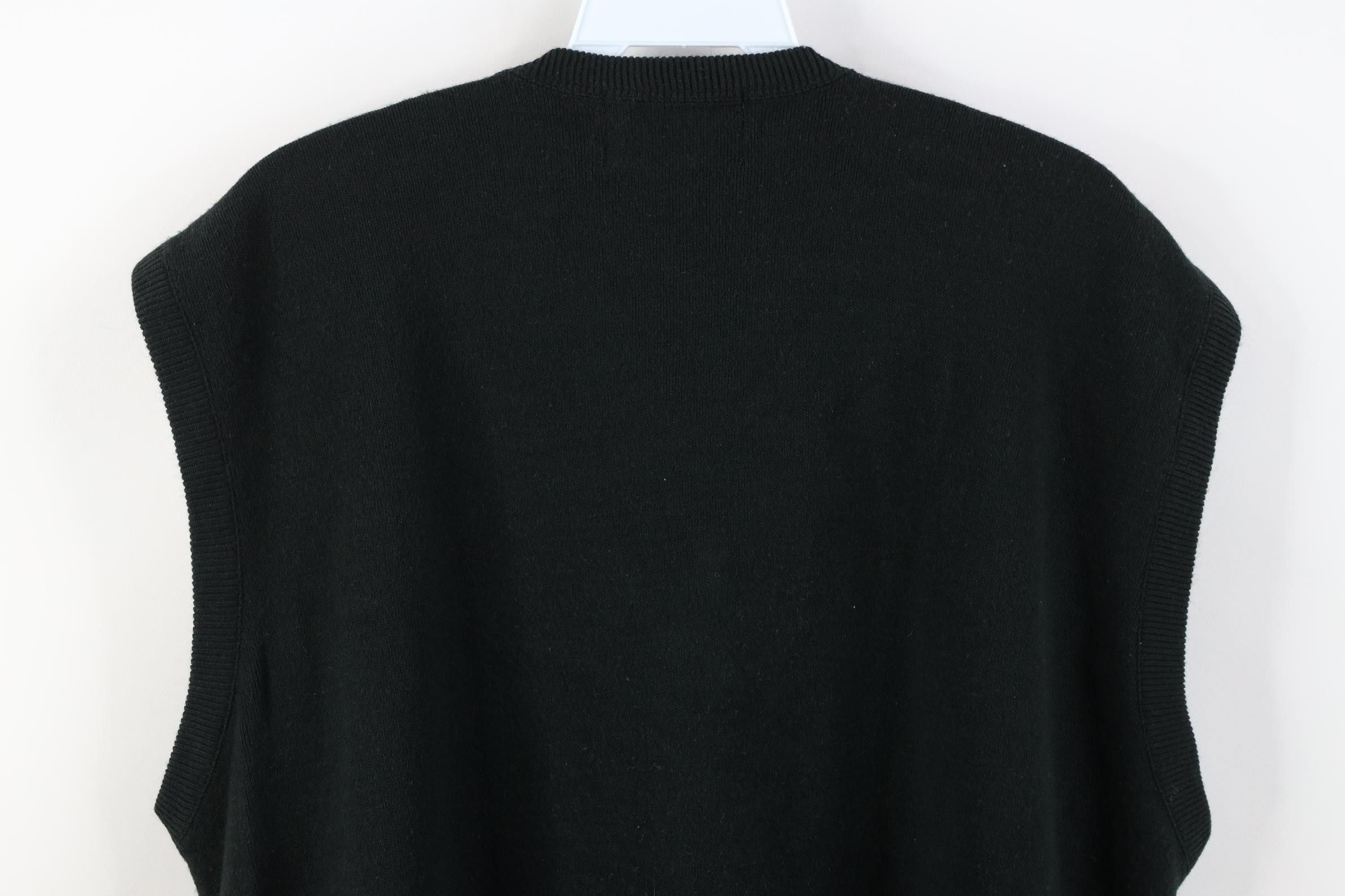 Vintage Vintage 90s Streetwear Knit V-Neck Sweater Vest Black USA Size US XL / EU 56 / 4 - 6 Thumbnail