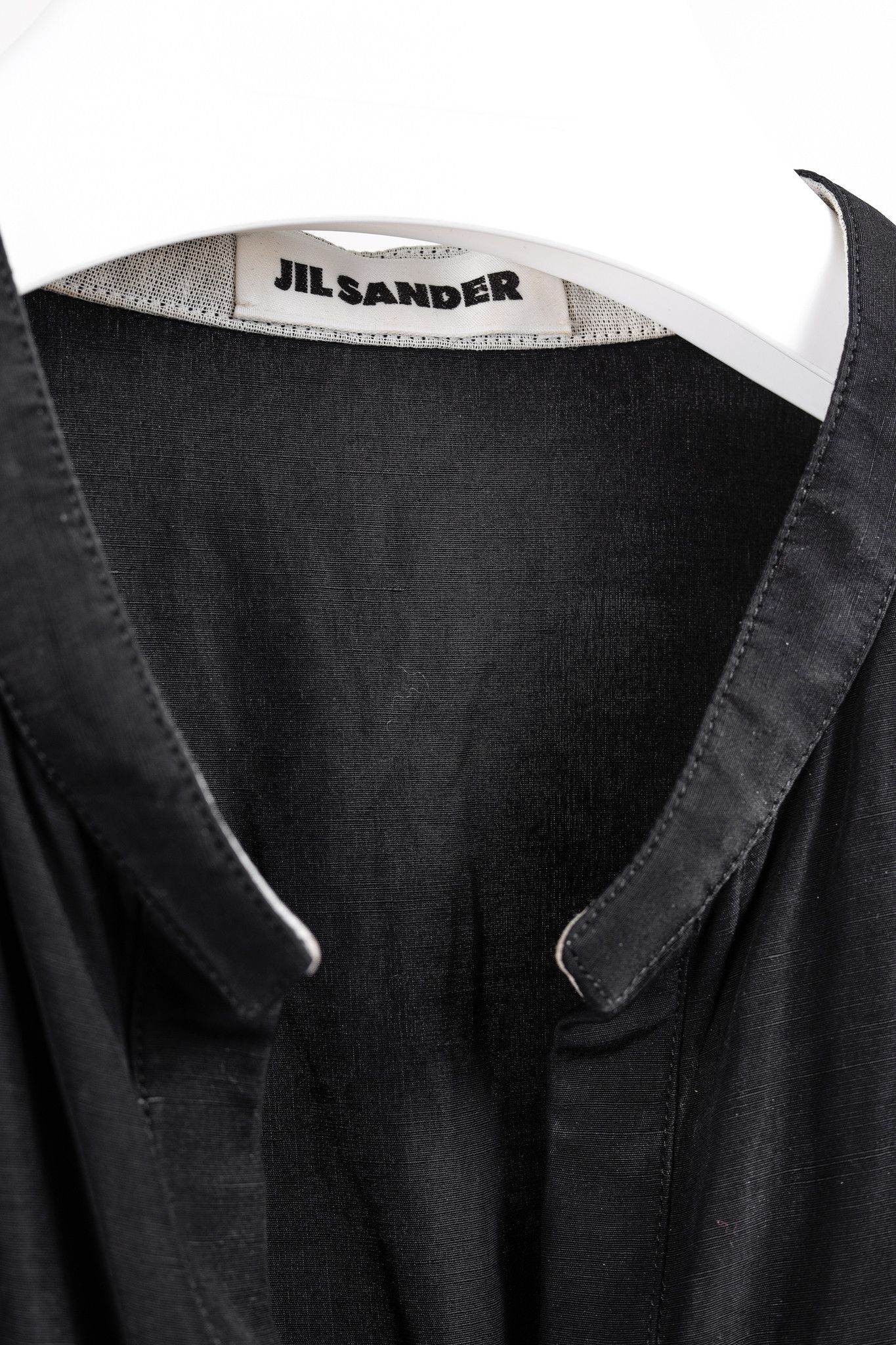 Jil Sander Jil Sander 2020 Black Linen Washi Paper Trim Maxi Dress Size L / US 10 / IT 46 - 4 Thumbnail