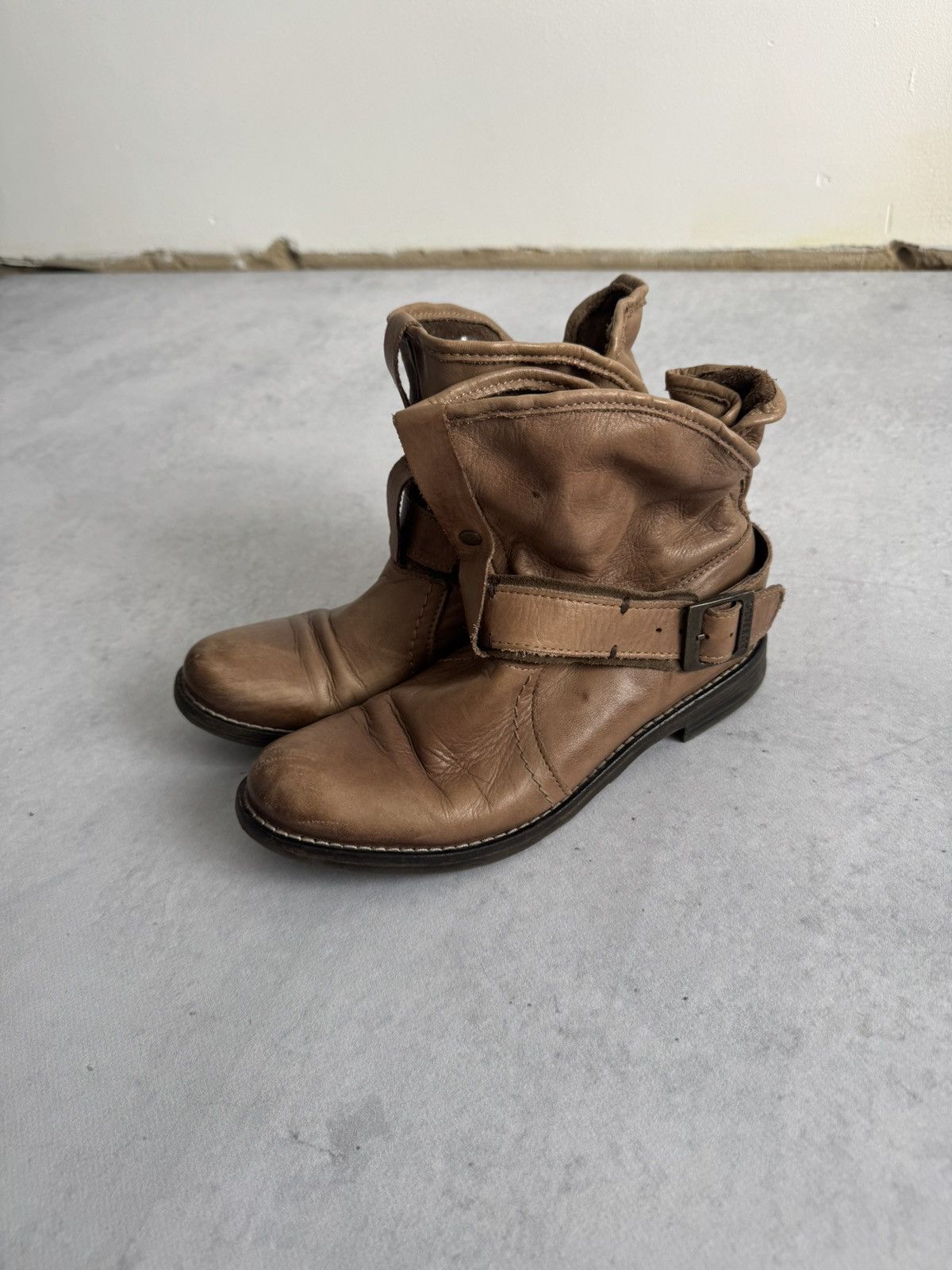 If Six Was Nine Vintage Buffalo A.S 98 Style Leather Y2k Ankle Boot Size US 8 / IT 38 - 2 Thumbnail