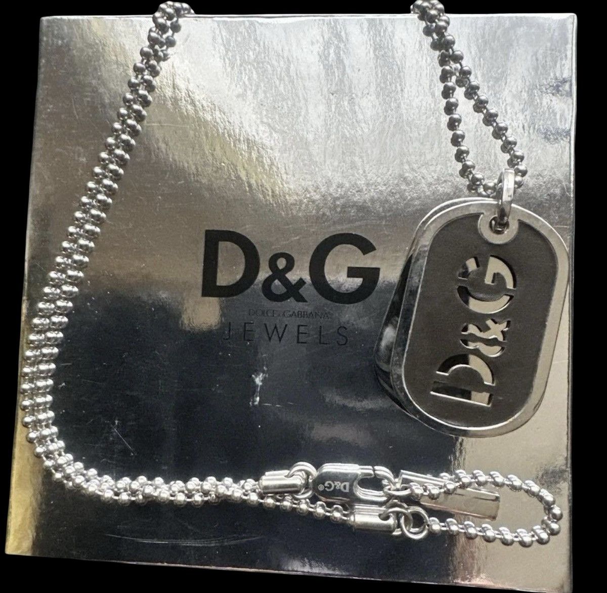 Dolce & Gabbana D&G Dolce & Gabbana Archival Cut-Out Logo Dog Tag Necklace Size ONE SIZE - 3 Thumbnail