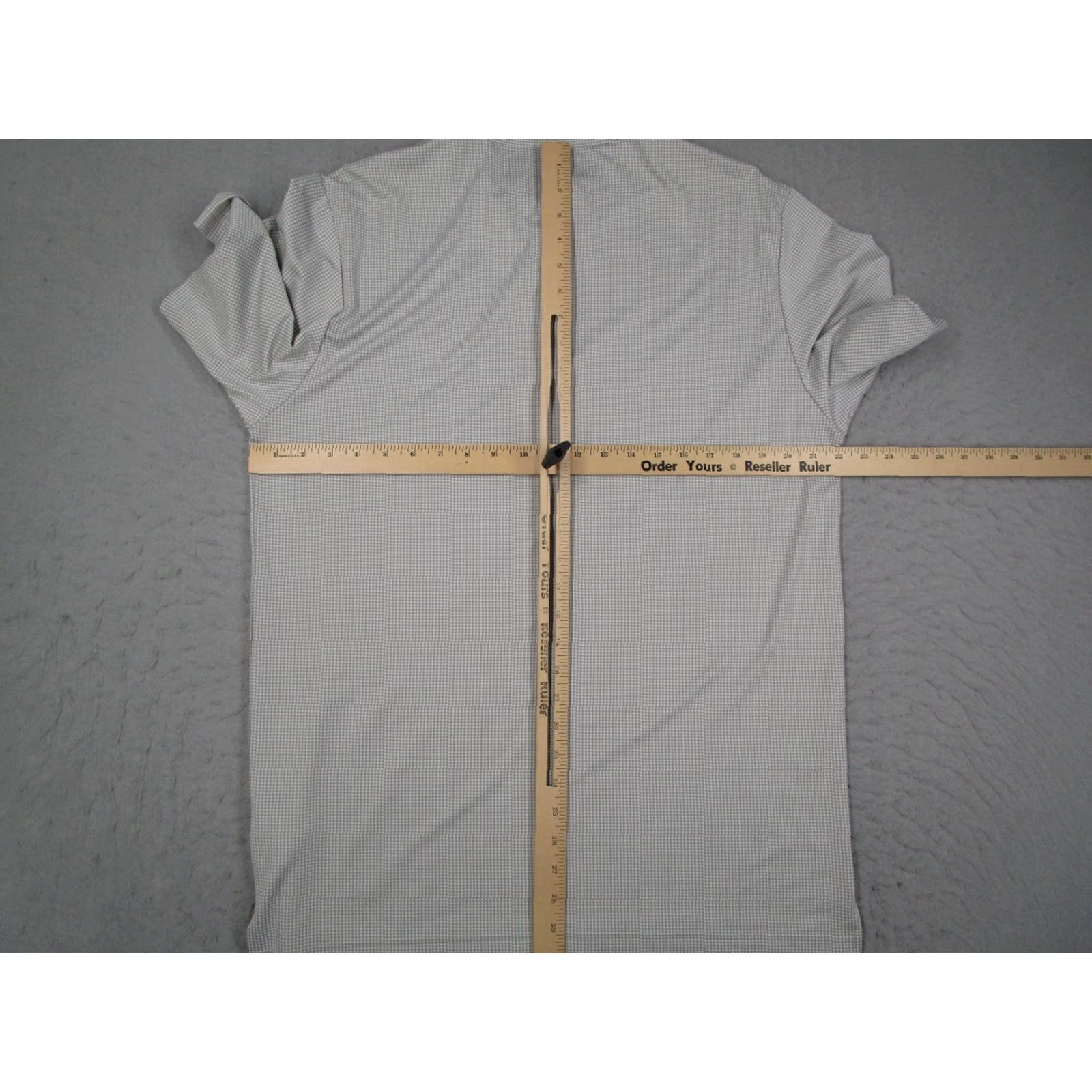 TravisMathew TravisMathew Polo Shirt Mens L Gray Gingham Zim 1ML003 Stretch Golf Short Sleeve Polo Shirt Mens Large Gray Size US L / EU 52-54 / 3 - 6 Thumbnail