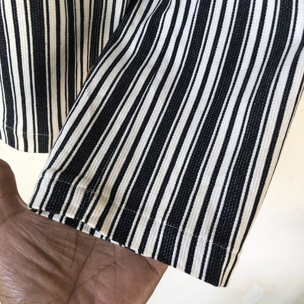 Tornado Mart TORNADO MART Japan Lace-Up Striped Long Sleeve Shirt Size US M / EU 48-50 / 2 - 8 Thumbnail