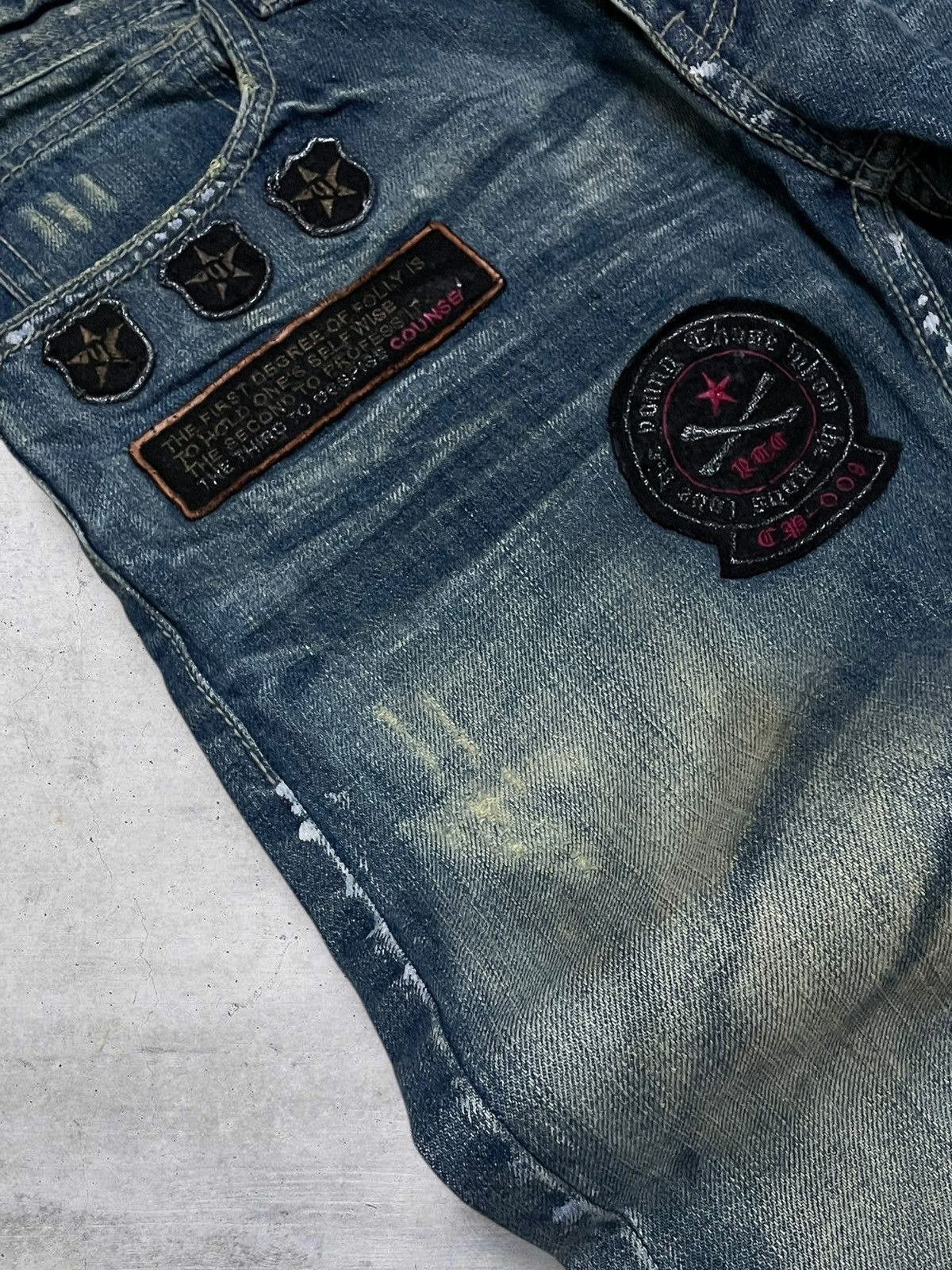 Hysteric Glamour VINTAGE BULLET NOISE JAPAN DESIGNER 90S OG PUNK PATCH DENIM Size US 30 / EU 46 - 9 Thumbnail