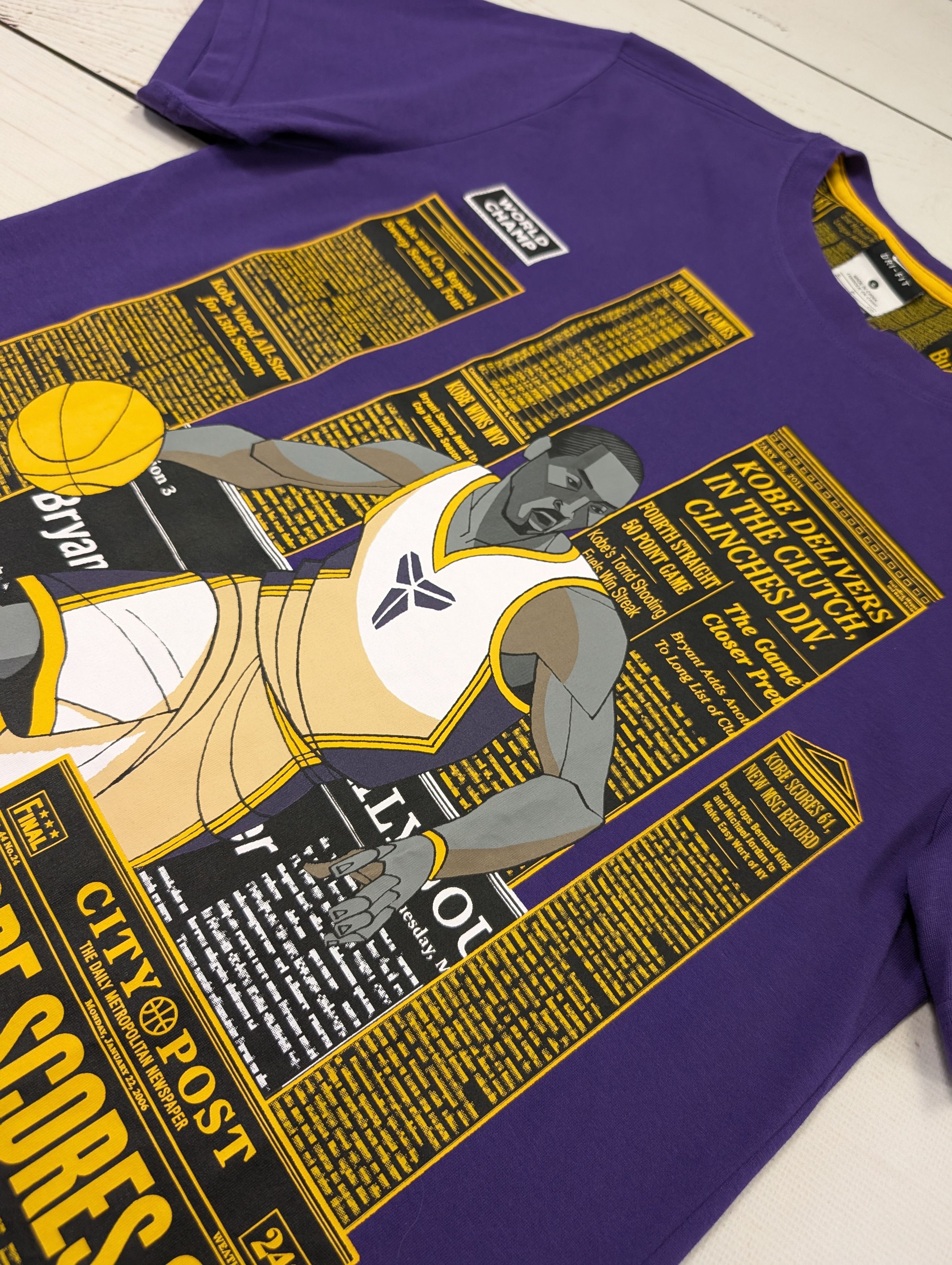 Nike Nike Dri-Fit Kobe Bryant Scores 81 Points Newspaper T-Shirt Size US S / EU 44-46 / 1 - 4 Thumbnail