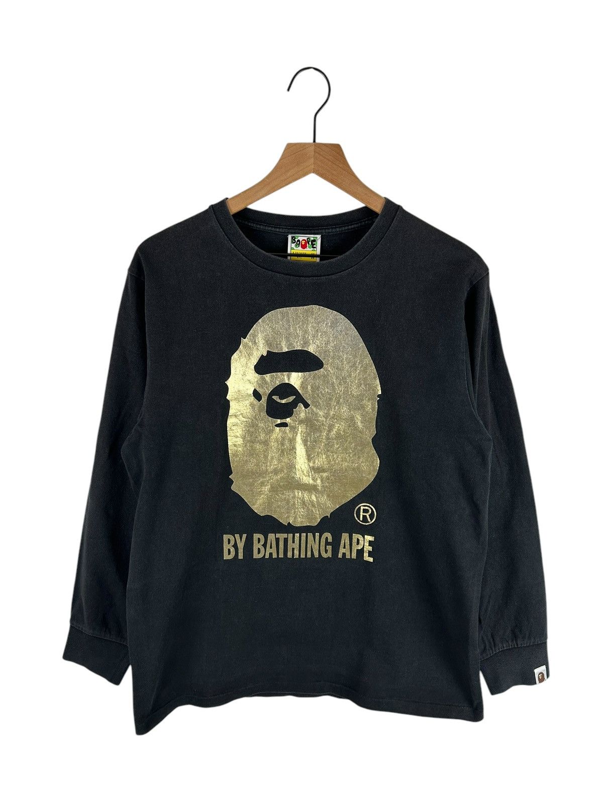 Bape Bape Head Glitter Logo Print L/S T-Shirt Size US M / EU 48-50 / 2 - 1 Thumbnail