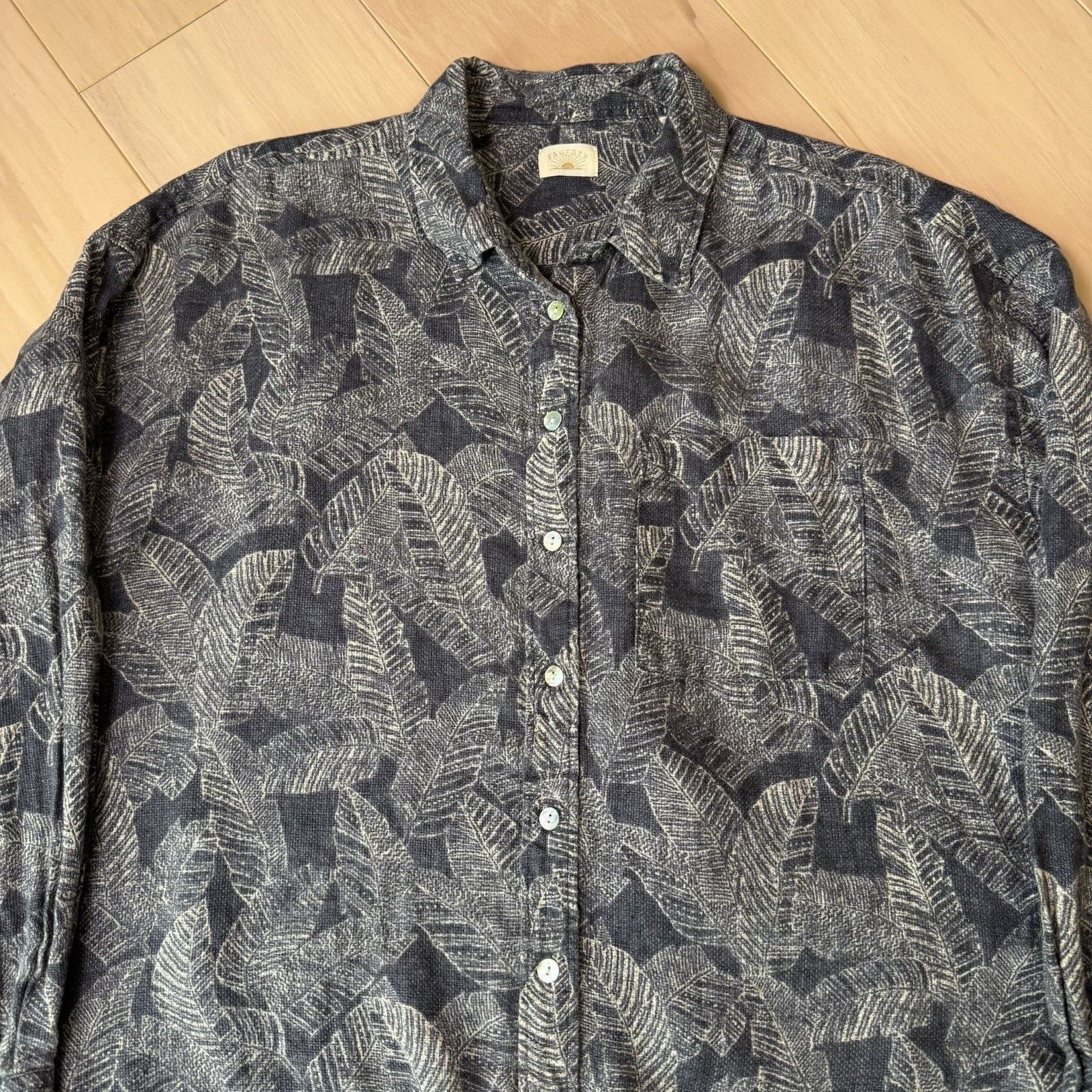 Faherty Faherty Breeze Linen Shirt Large Gray Minimalist Long Sleeve Size US L / EU 52-54 / 3 - 4 Thumbnail