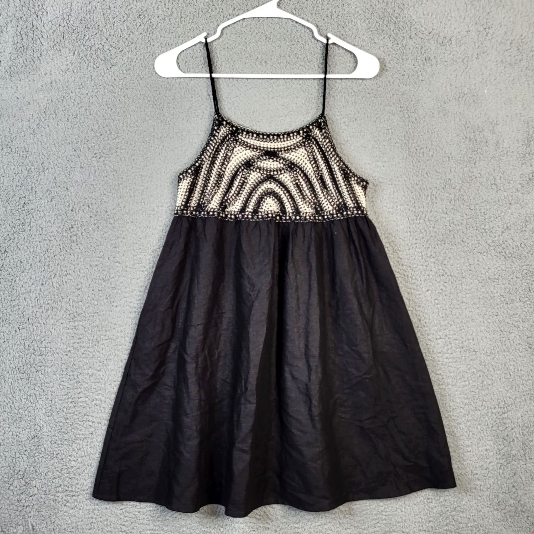 Zara ZARA Women's Crochet Tank Top Black Dress Size S Tank Dress Womens S Black Crochet Pattern Solid Vintage No N/A Size S / US 4 / IT 40 - 6 Thumbnail