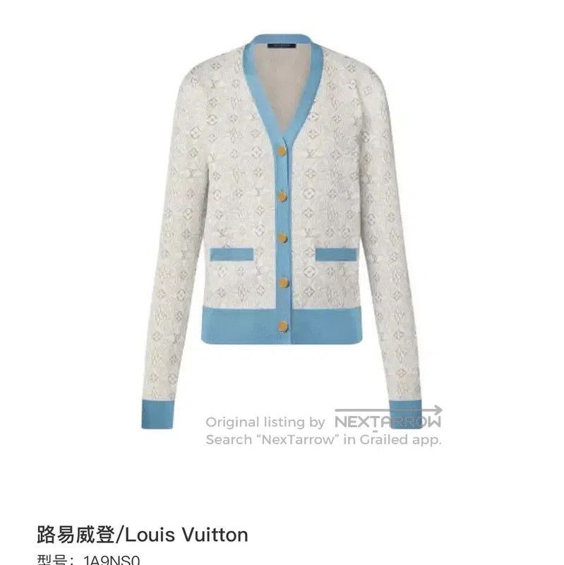 Louis Vuitton Louis Vuitton Gray Cotton Monogram Cardigan . Size S / US 4 / IT 40 - 6 Thumbnail