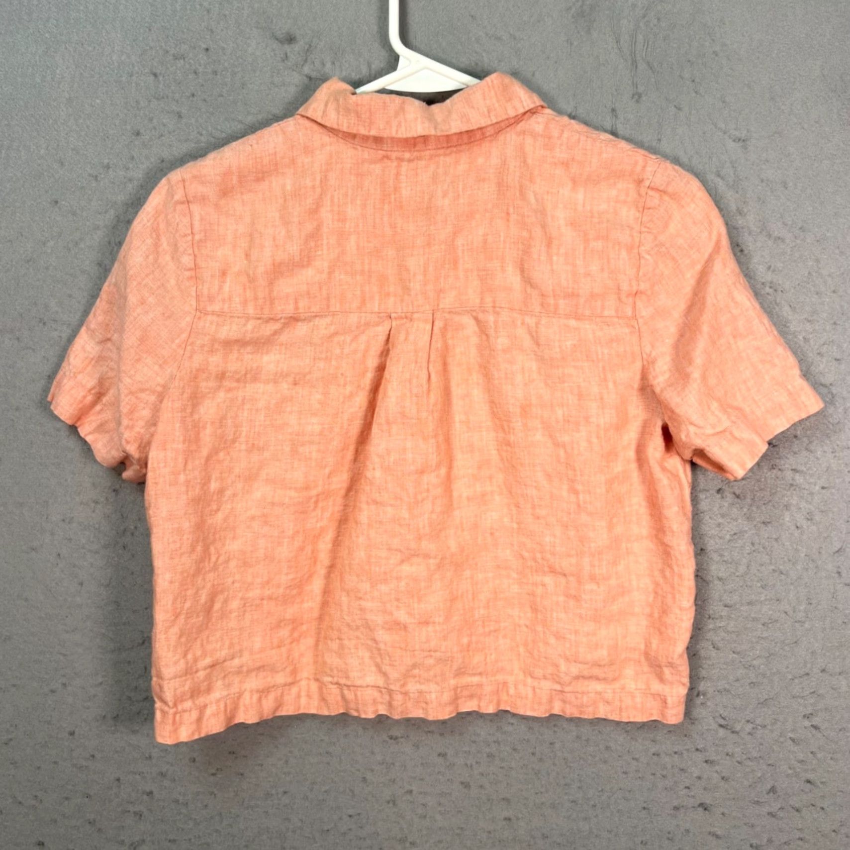 Vintage Wilfred Button-Up Shirt Womens XS Coral Linen Short Sleeve Crop Casual Shirt Size XS / US 0-2 / IT 36-38 - 2 Thumbnail