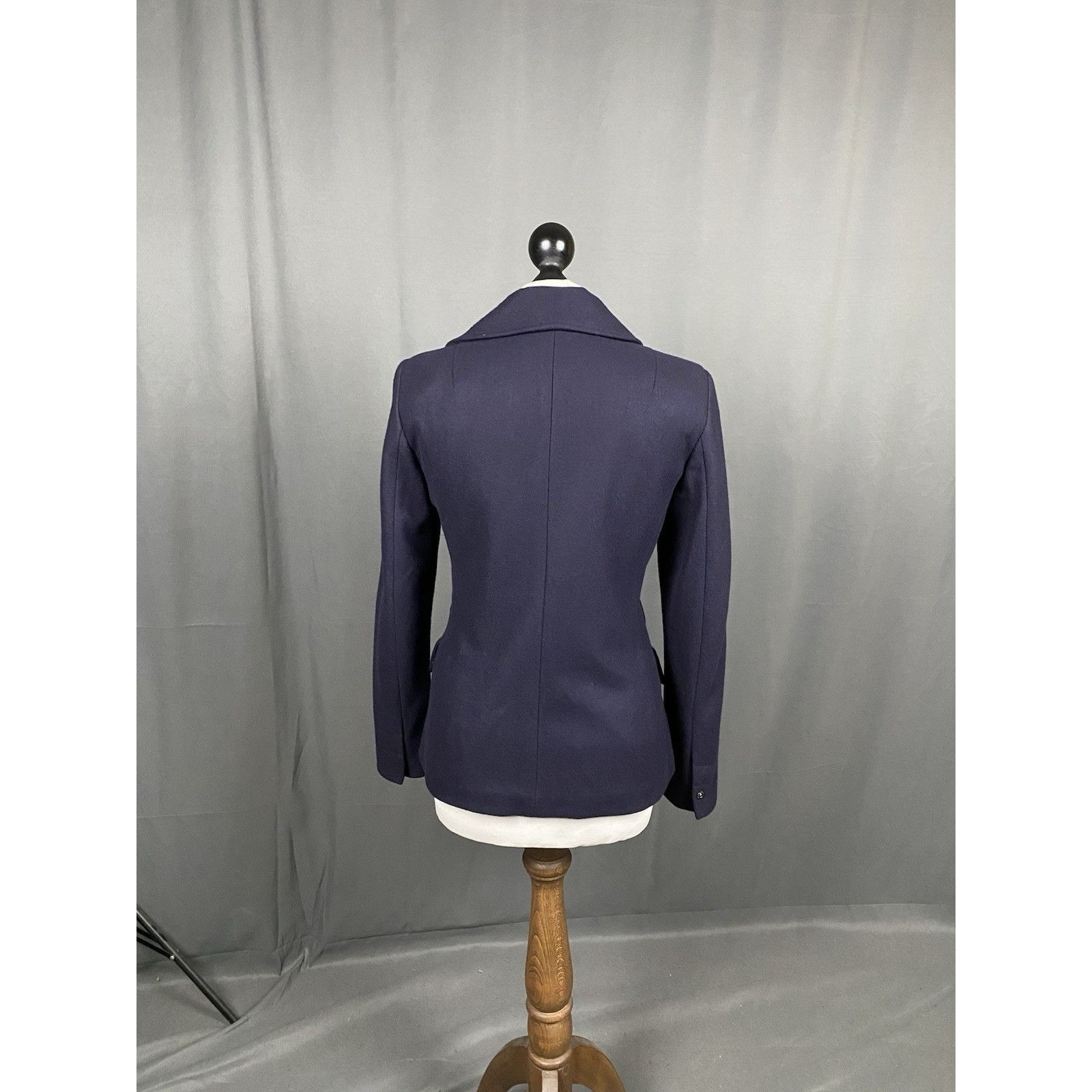 Belstaff Belstaff Women's Blue Wool Assymetric Motorcycle Biker Jacke Size M / US 6-8 / IT 42-44 - 7 Thumbnail