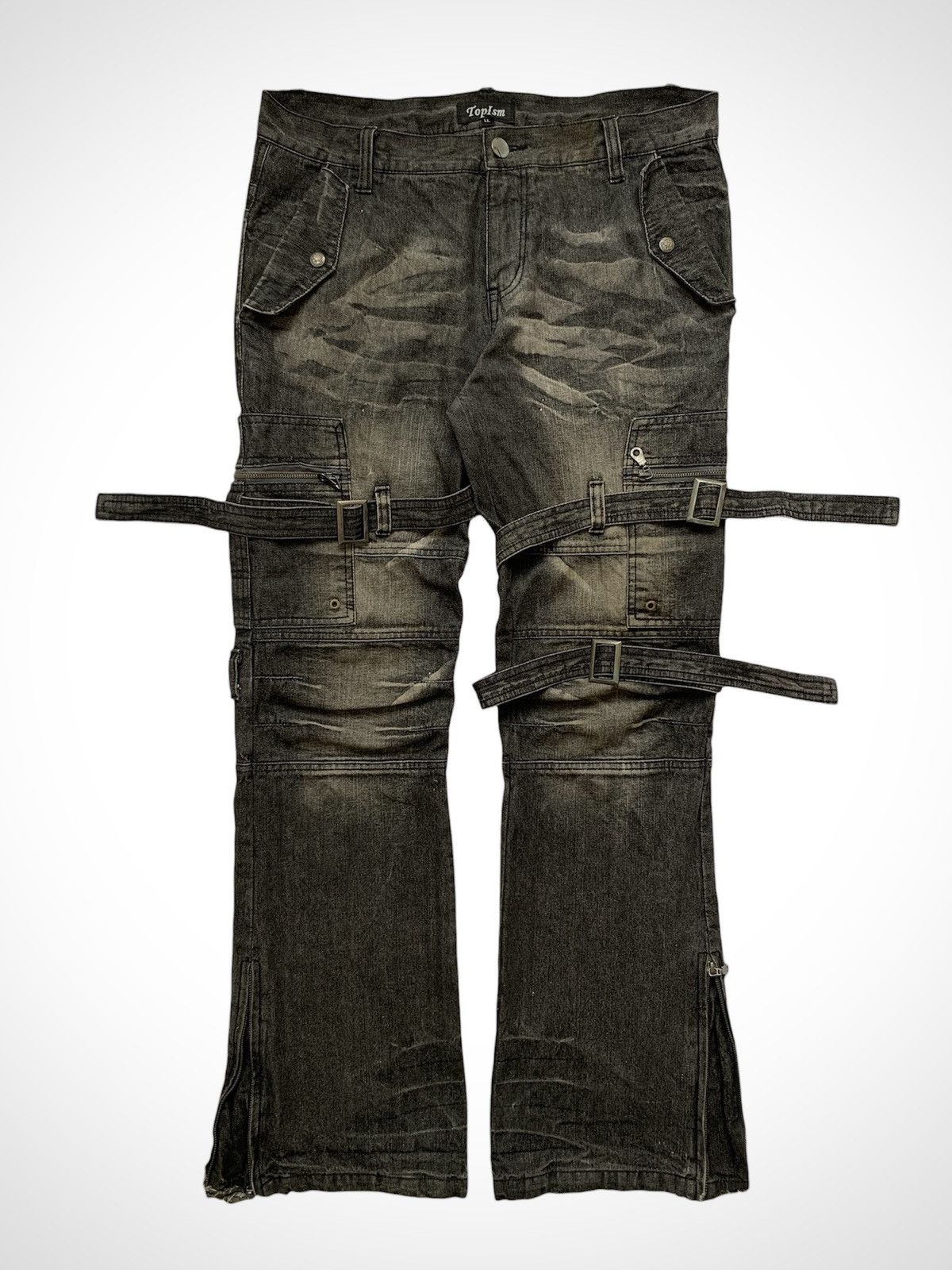 パンツ 00s archive bondage flare denim 00s archive flare denimpants studs y2k - メルカリ
