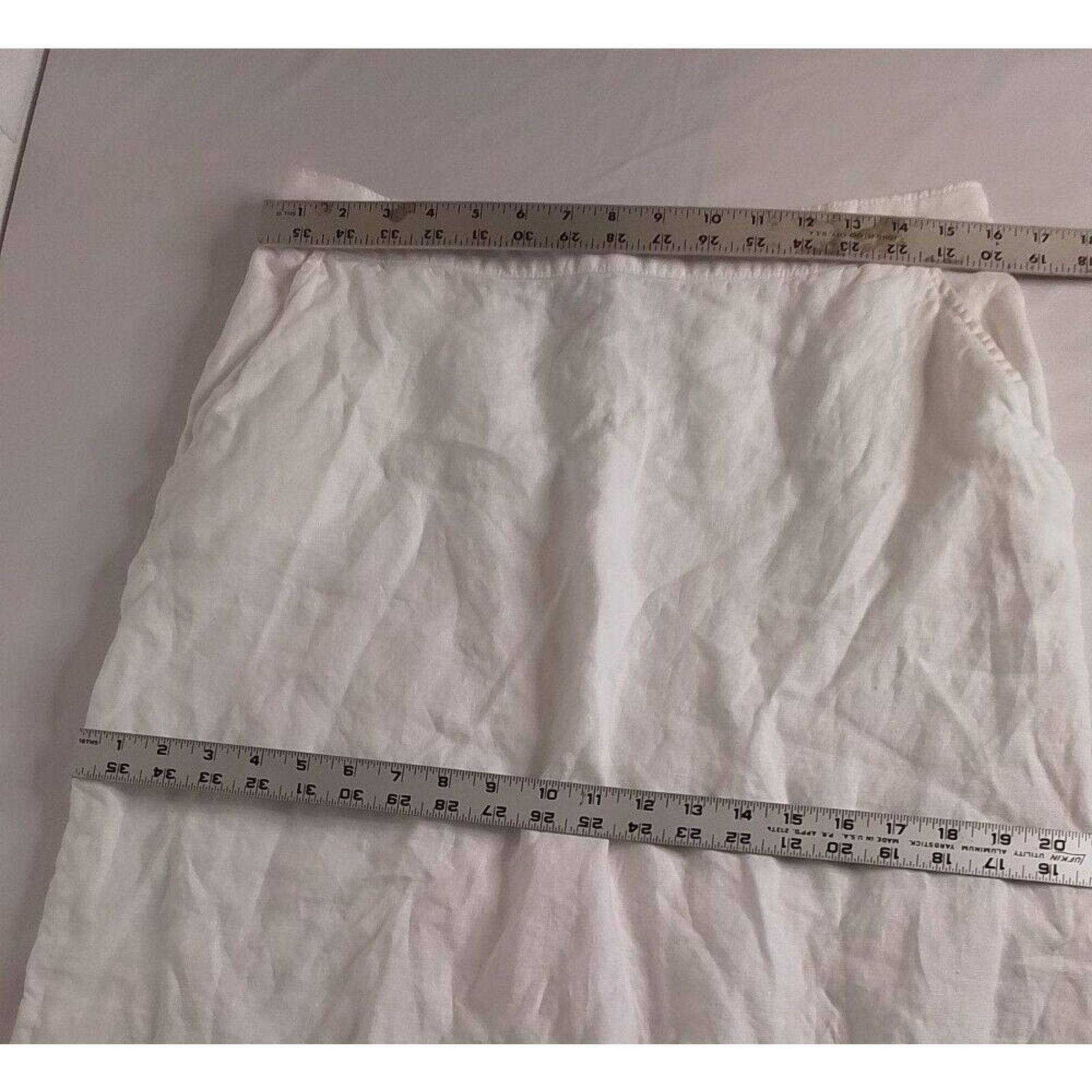 Halston Halston Women's Linen Slip Skirt Large White Size 32" / US 10 / IT 46 - 5 Thumbnail