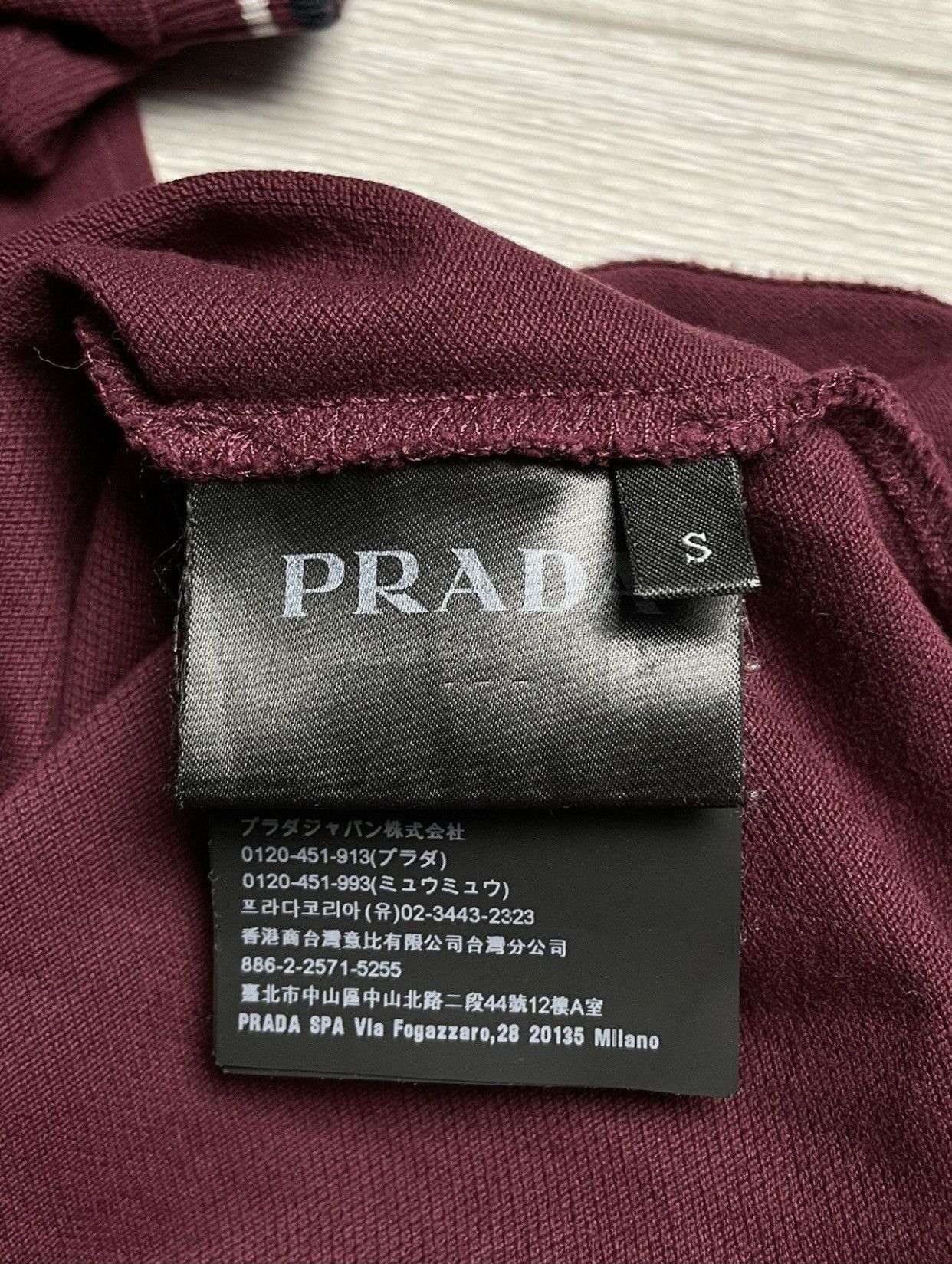 Prada Prada Red Tab Burgundy Polo Shirt Size US S / EU 44-46 / 1 - 6 Thumbnail