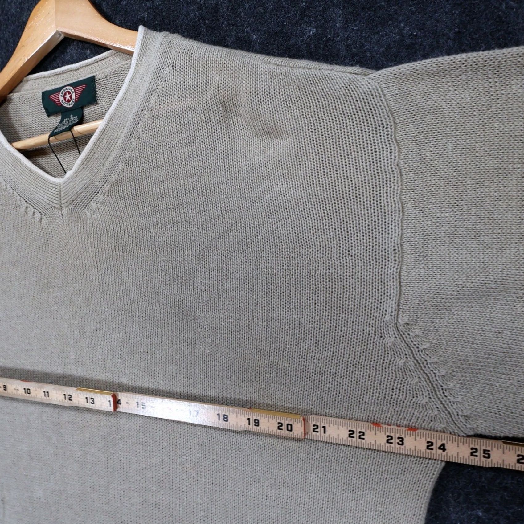 Vintage VINTAGE American Outpost Sweater Mens S Beige V-Neck Striped Sleeves Size US S / EU 44-46 / 1 - 3 Thumbnail
