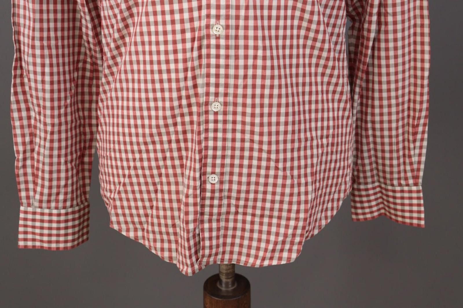 Gieves & Hawkes Red Check Dress Shirt Size M