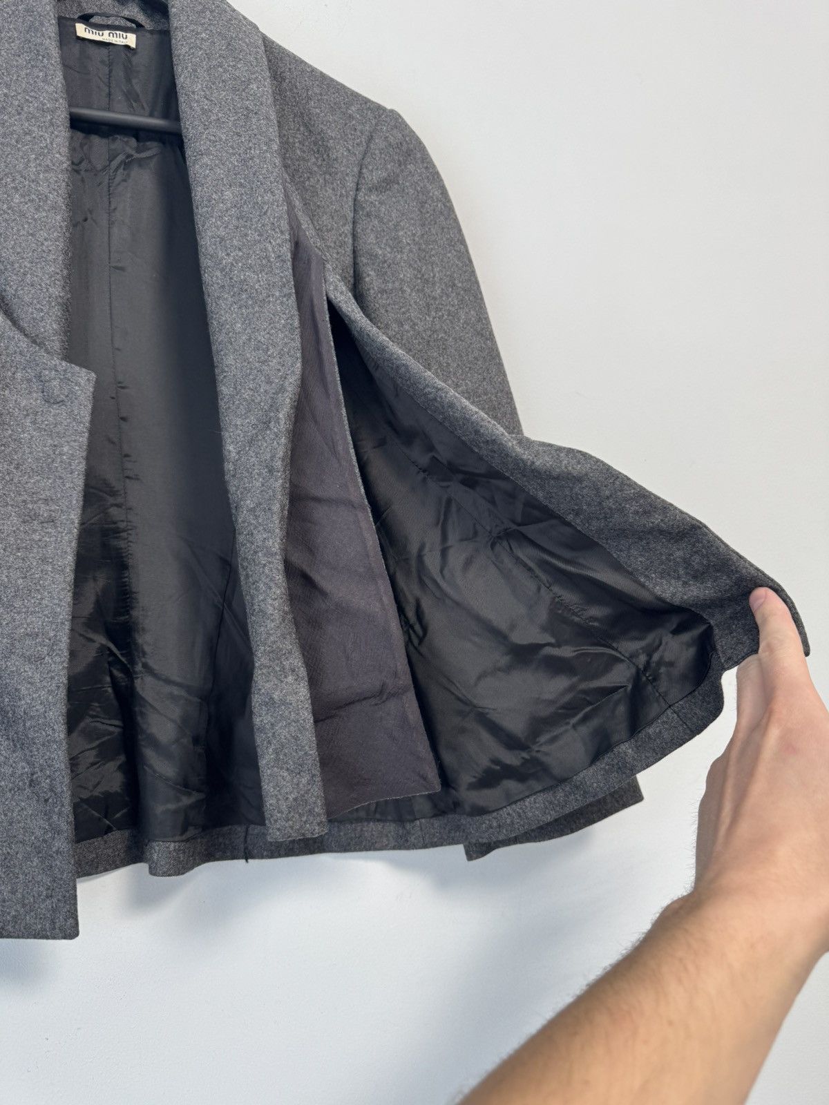 Miu Miu Miu Miu Vintage Fleece Wool Gray Blazer Jacket Size 40 Size S / US 4 / IT 40 - 10 Thumbnail