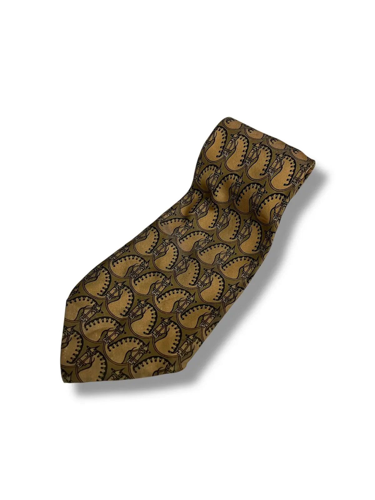 Hermes Hermes Monogram Silk Tie Size ONE SIZE - 3 Thumbnail