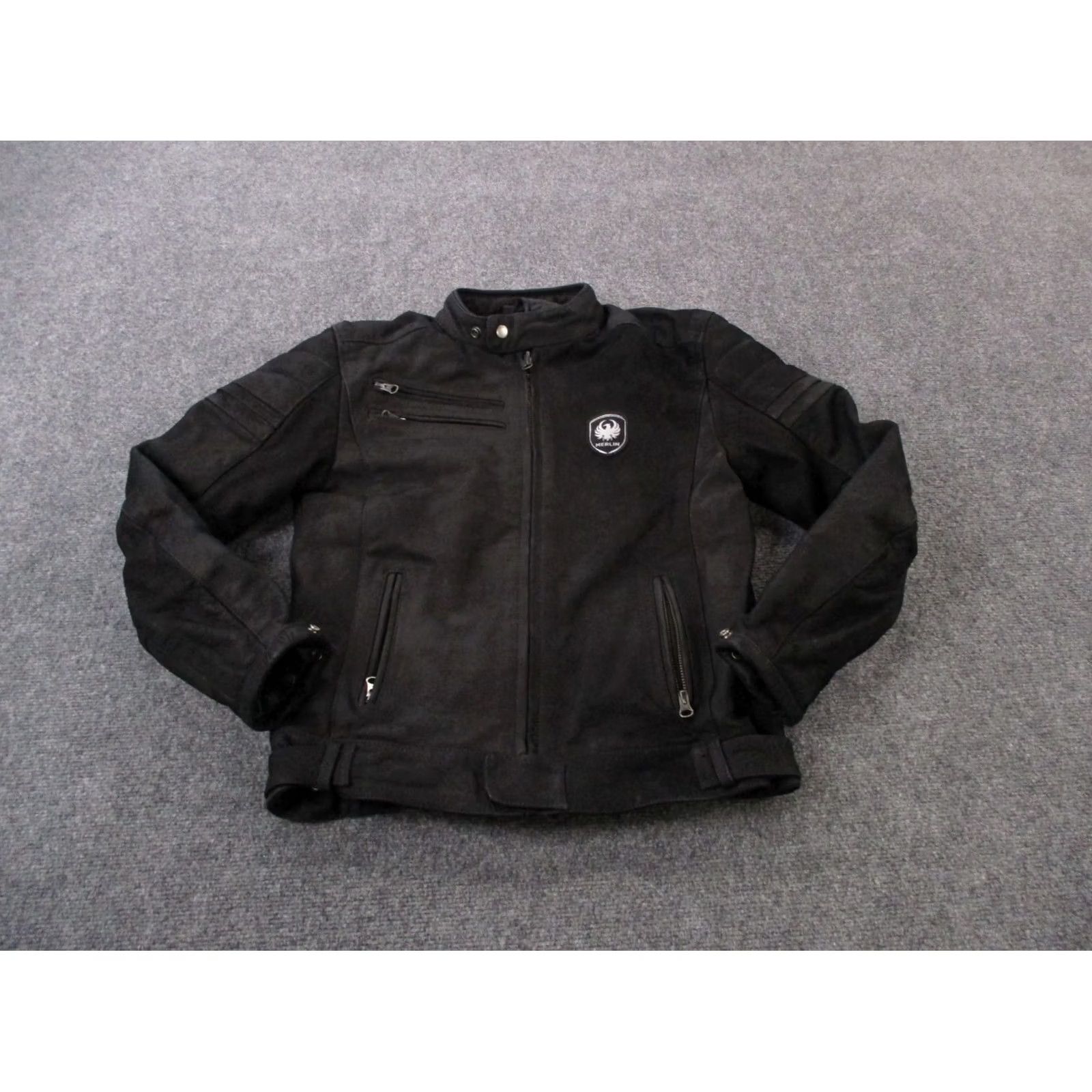 Vintage Merlin Leather Jacket Mens 38 Biker Heavy Motorcycle Lined Shirt Size US XXS / EU 40 - 2 Thumbnail
