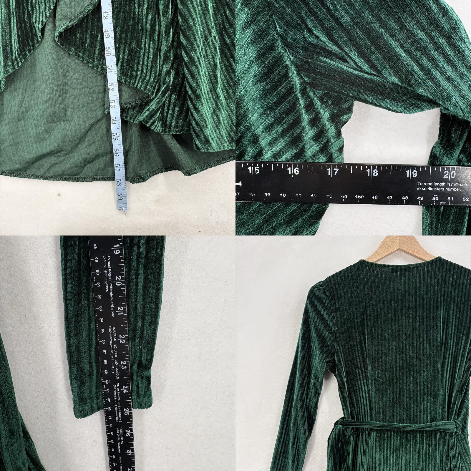 Born Baltic Born Velvet Wrap Maxi Dress Womens S Green Long Sleeve Formal Party Size S / US 4 / IT 40 - 8 Thumbnail