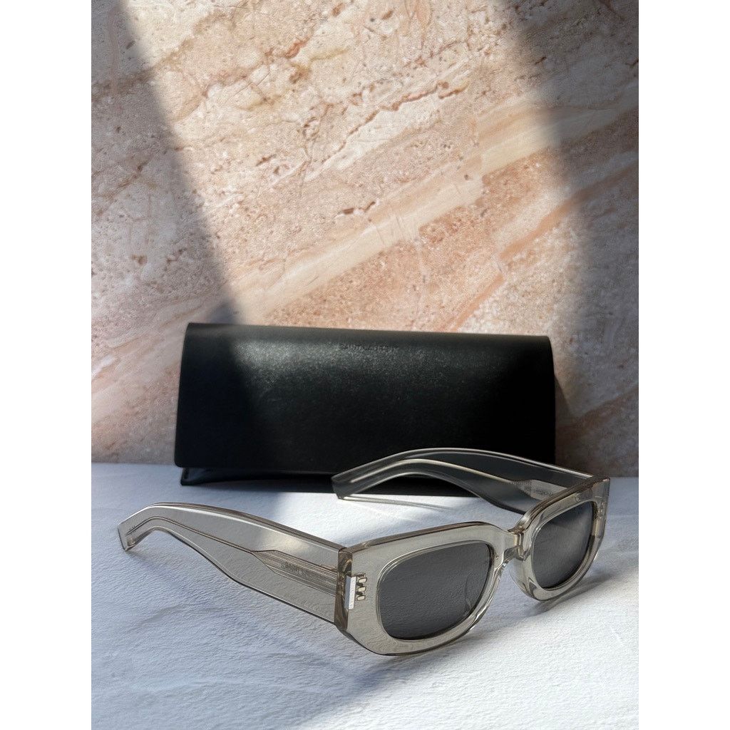 Saint Laurent Paris NEW Saint Laurent SL697 Unisex Sunglasses in Transparent Size ONE SIZE - 2 Thumbnail