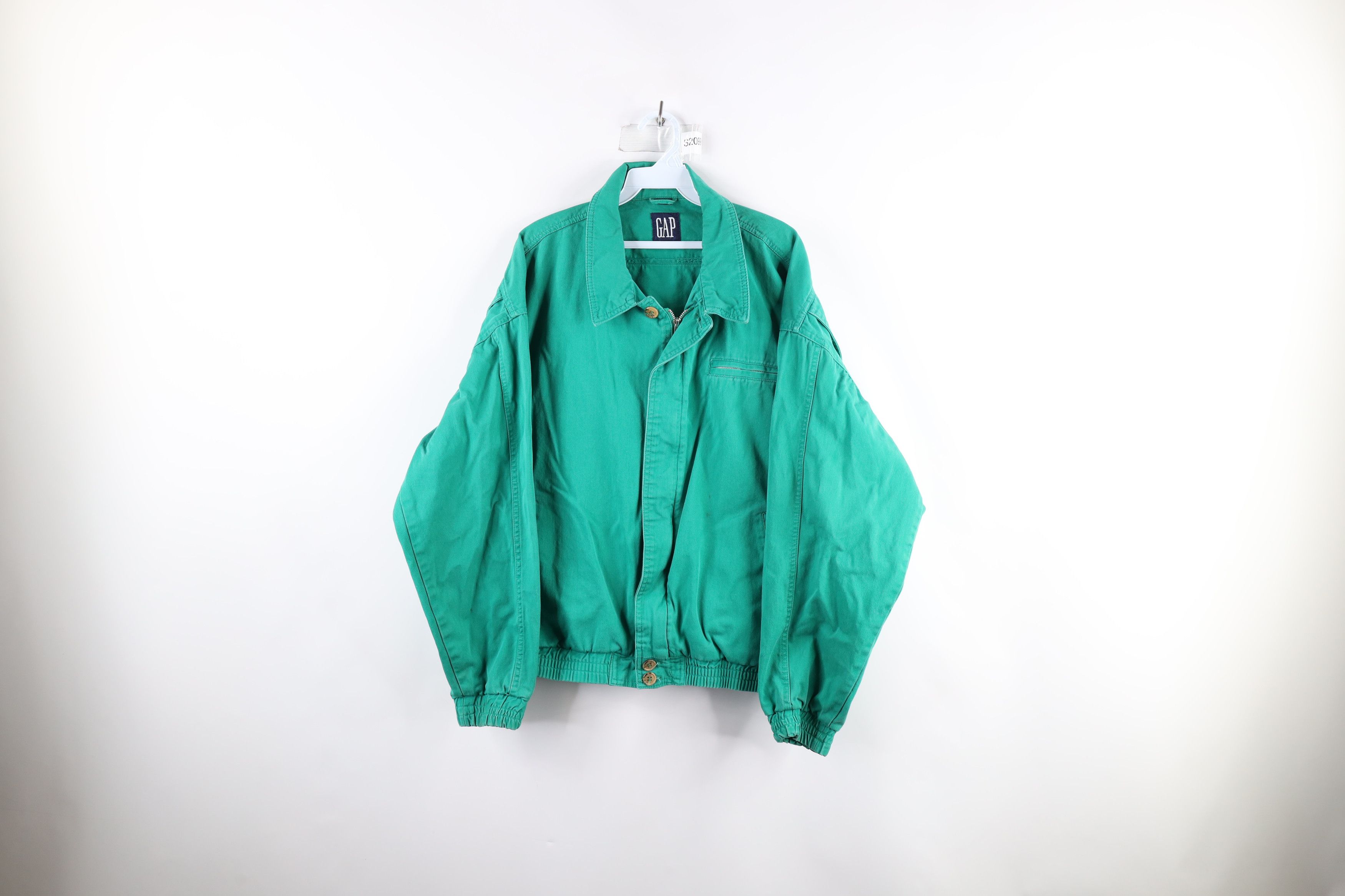 Gap × Vintage Vintage 90s Gap Faded Blank Cotton Canvas Bomber Jacket Size US L / EU 52-54 / 3 - 1 Thumbnail