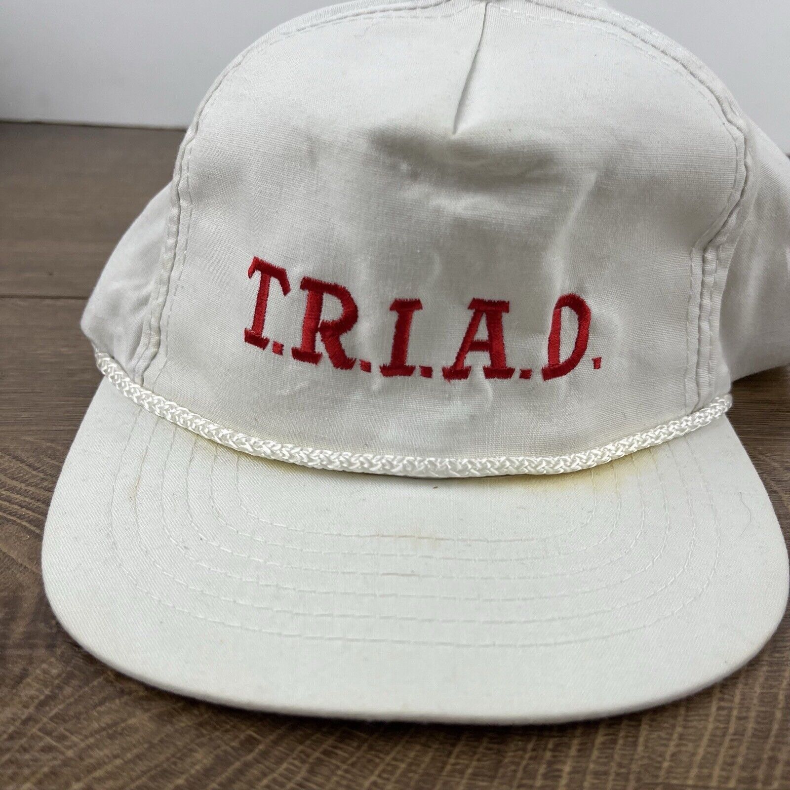 Other TRIAD Hat Triad Snapback Hat White Hat Adjustable White Adul Size ONE SIZE - 7 Thumbnail