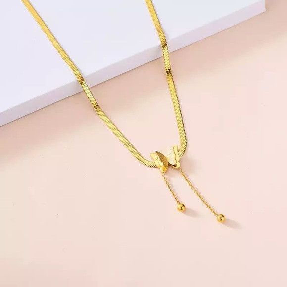 The Unbranded Brand Women Stainless Steel Butterfly Necklace Size ONE SIZE - 4 Thumbnail