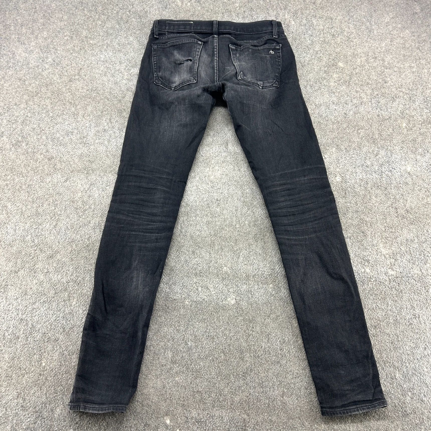 Rag & Bone Rag & Bone Jeans Slim Denim Black 30x34 Mens Regular Inseam 34 Ankle Slim Fit Dark Wash Cotton Blend Stretch Size US 30 / EU 46 - 6 Thumbnail
