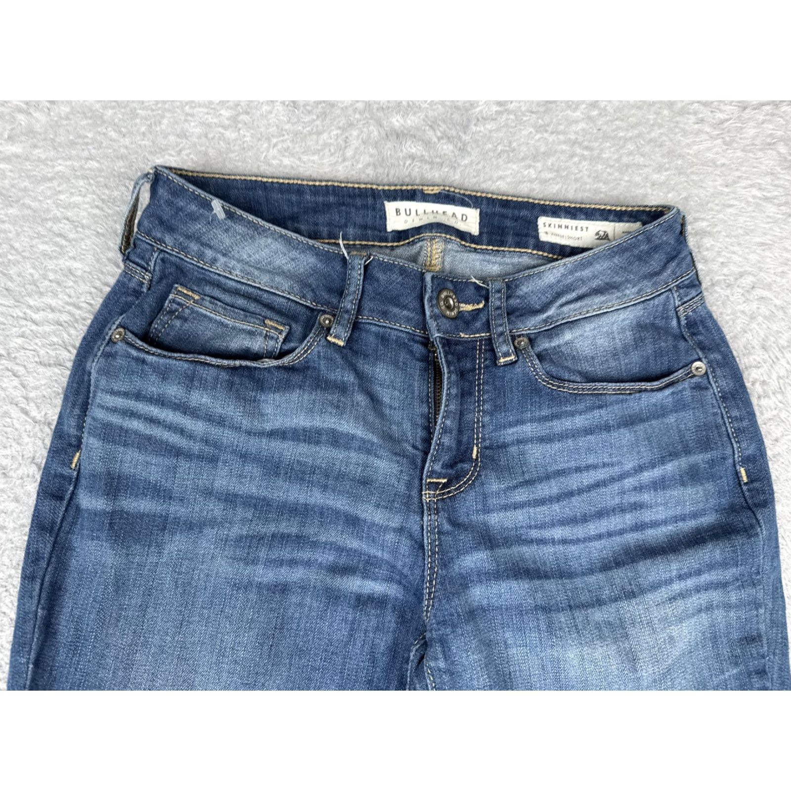 CO Bullhead Denim Co Skinny Jeans Juniors 3 Blue Low Rise Stretch Ankle Denim 25x27 Size 26" / US 2 / IT 38 - 4 Thumbnail