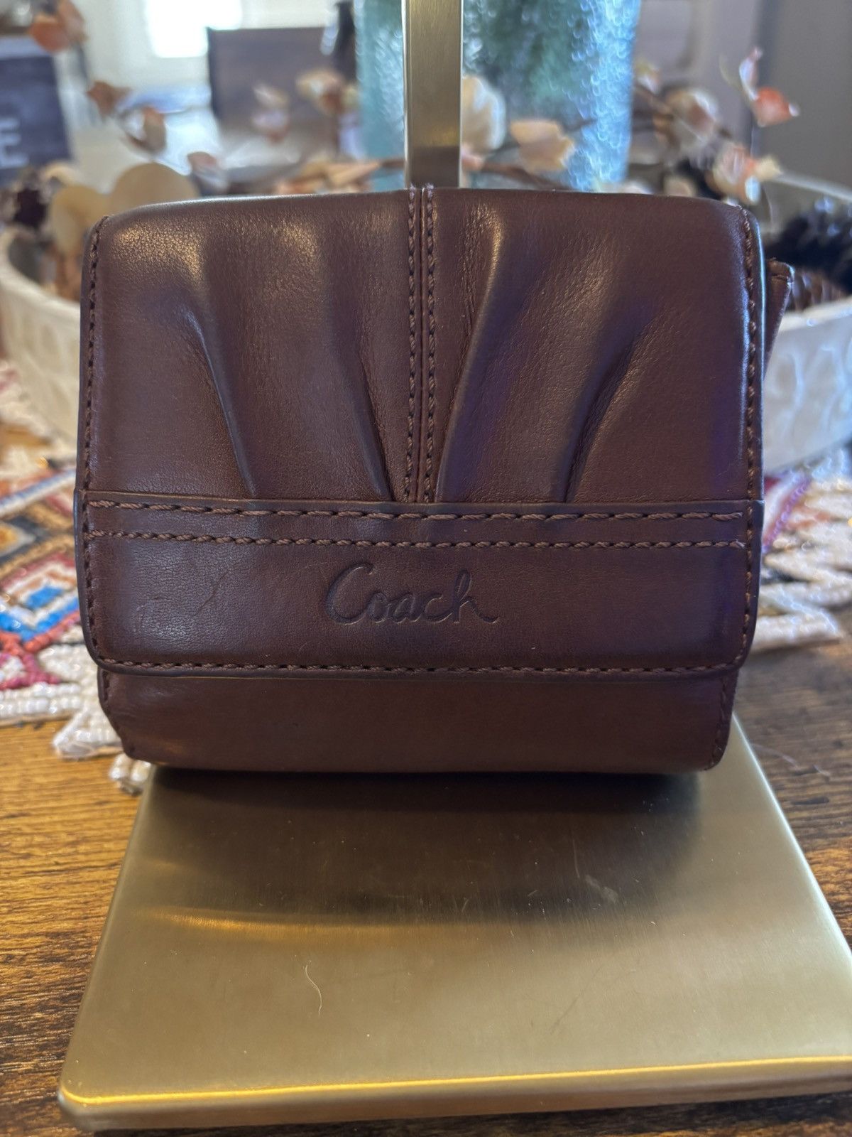 Coach Coach Y2K Brown Leather Trifold Wallet Size ONE SIZE - 1 Thumbnail