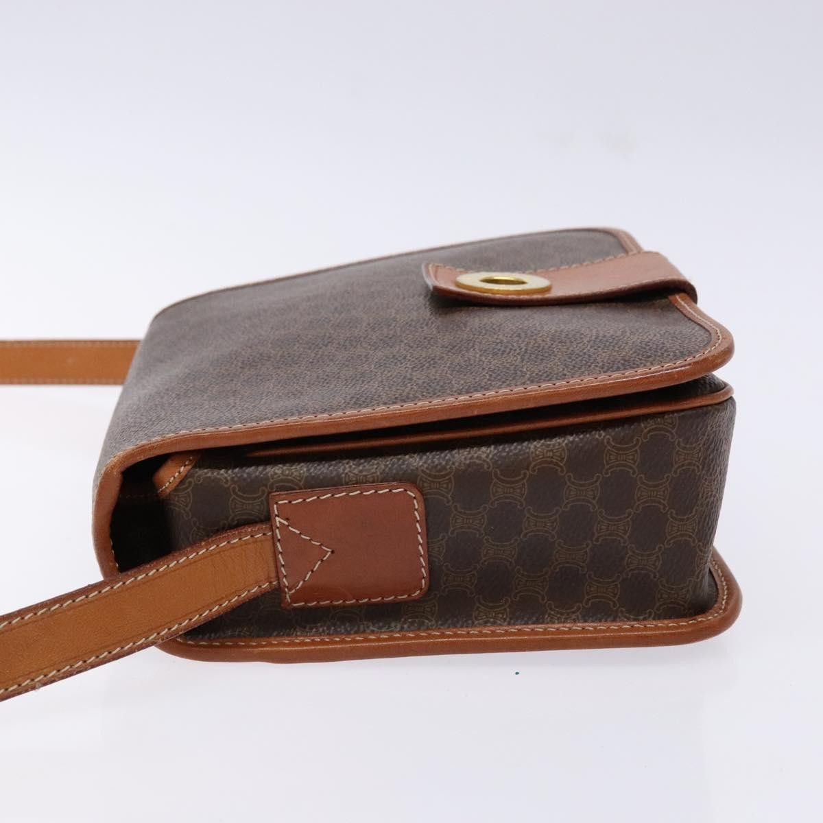 Celine CELINE Macadam Canvas Shoulder Bag Pvc Leather Brown Gold Size ONE SIZE - 5 Thumbnail