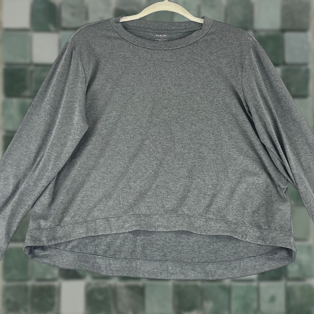Varley Varley Dalwood Top Womens Large Gray Active Stretch Jersey Long Sleeve Pullover Size L / US 10 / IT 46 - 1 Thumbnail