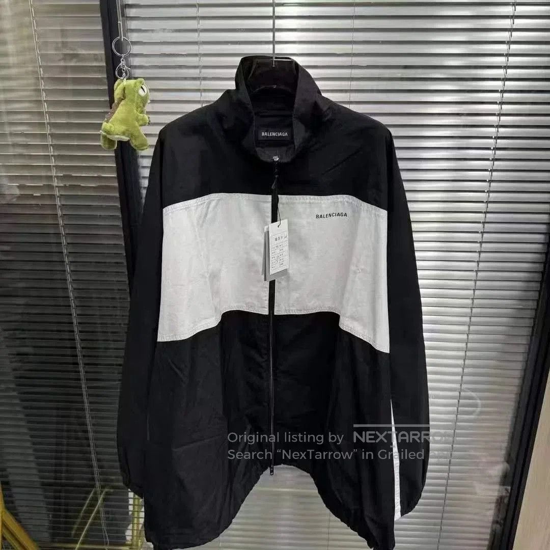 Balenciaga Black White Windbreaker Jacket.