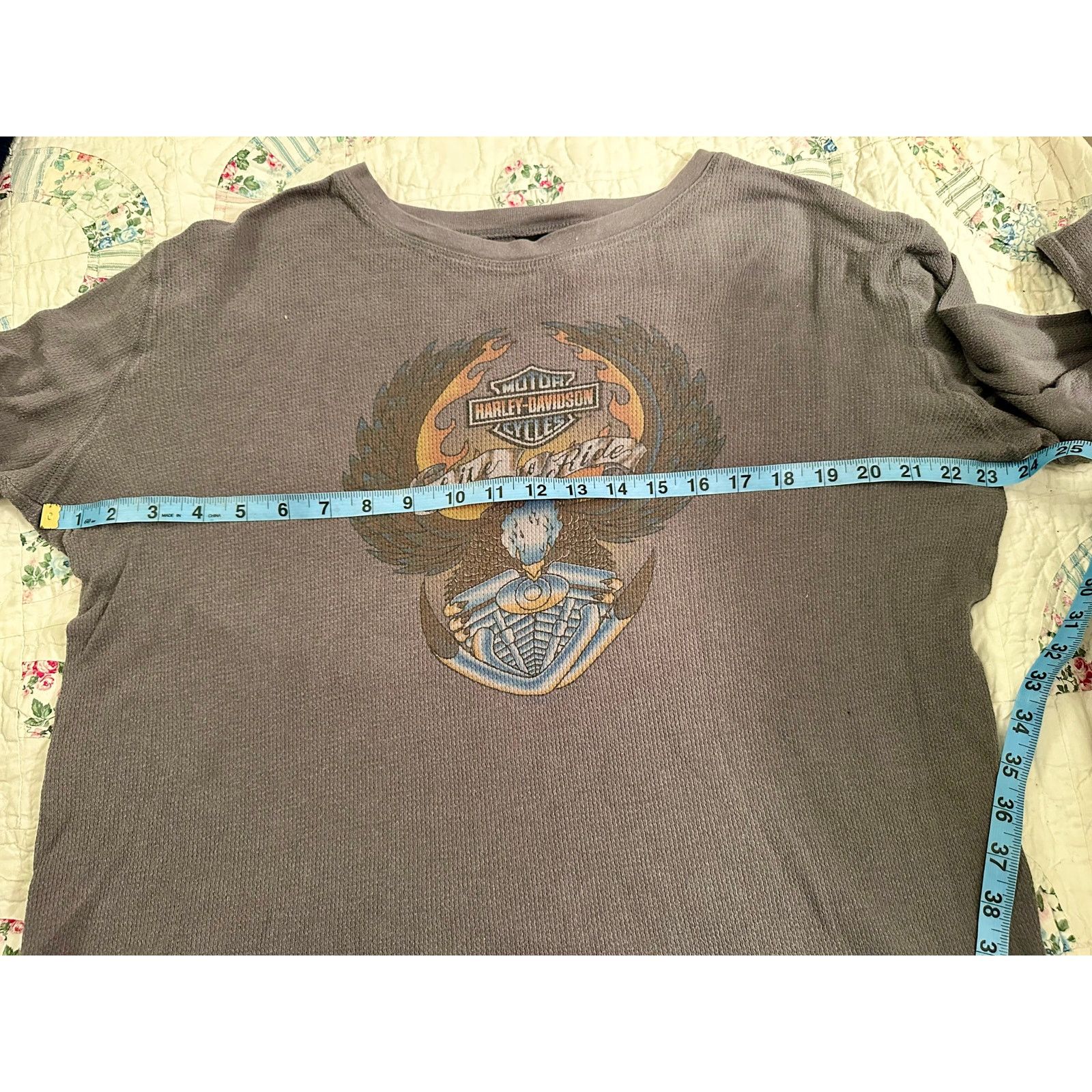 Harley Davidson VINTAGE HARLEY DAVIDSON GRAY THERMAL FADED LONG SLEEVE TEE Size US S / EU 44-46 / 1 - 5 Thumbnail