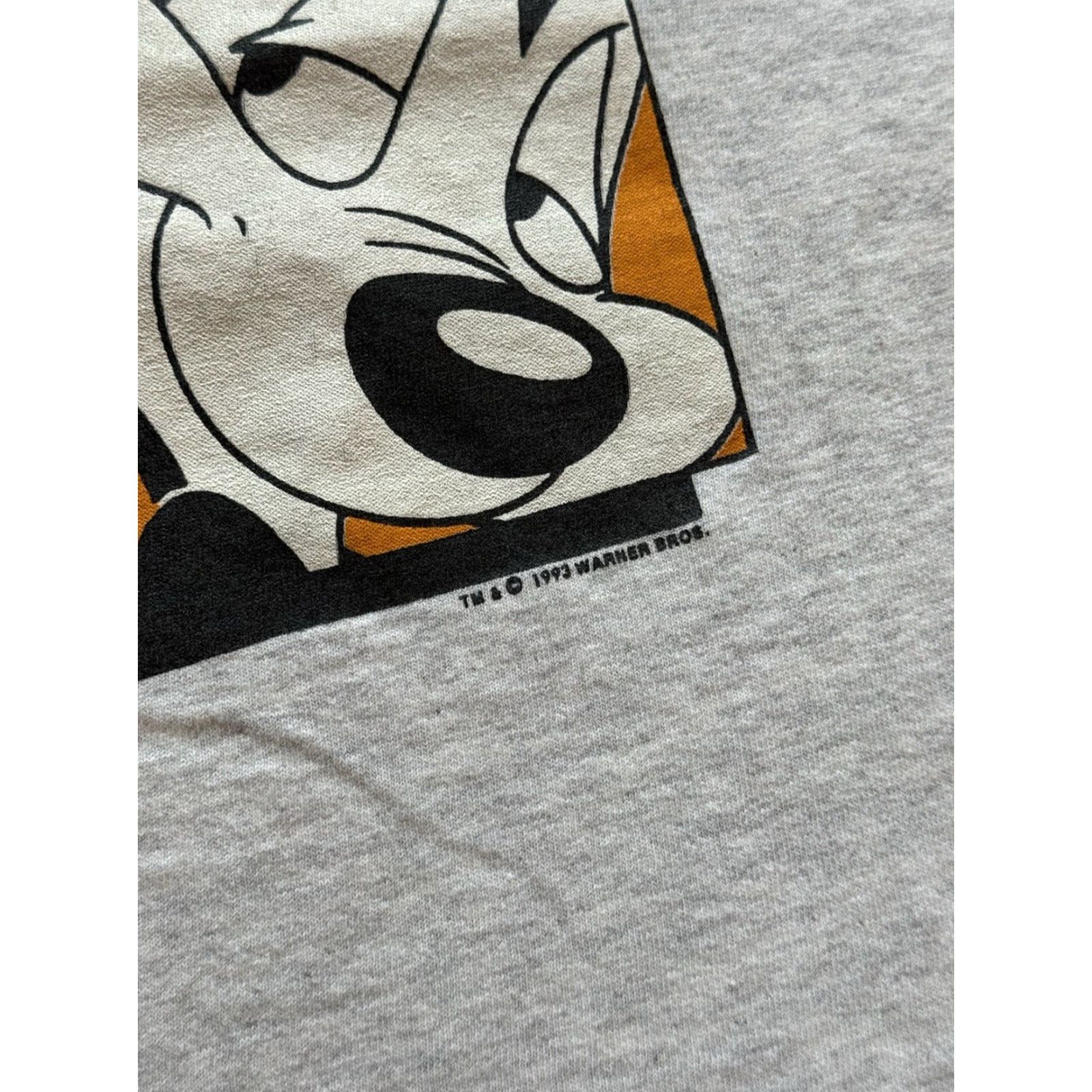 Vintage VINTAGE Warner Bros Looney Tunes T-Shirt 3XL Men Gray Cotton USA 90s Cartoon Logo Shirt Size US XXL / EU 58 / 5 - 3 Thumbnail